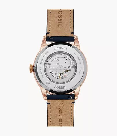 Fossil Townsman Automatic Navy Leather Men’s Watch | Fossil ME3171 - VERSE - 