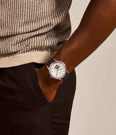 Fossil Townsman Automatic Navy Leather Men’s Watch | Fossil ME3171 - VERSE - 