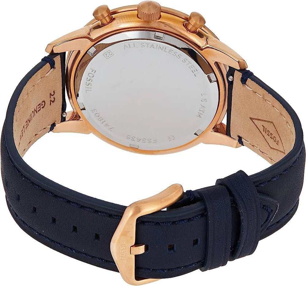 Fossil Townsman Chronograph Navy Blue Leather Men’s Watch | Fossil FS5436 - VERSE - 