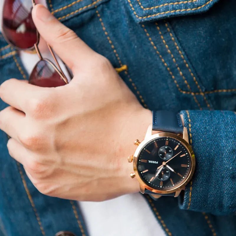 Fossil Townsman Chronograph Navy Blue Leather Men’s Watch | Fossil FS5436 - VERSE - 