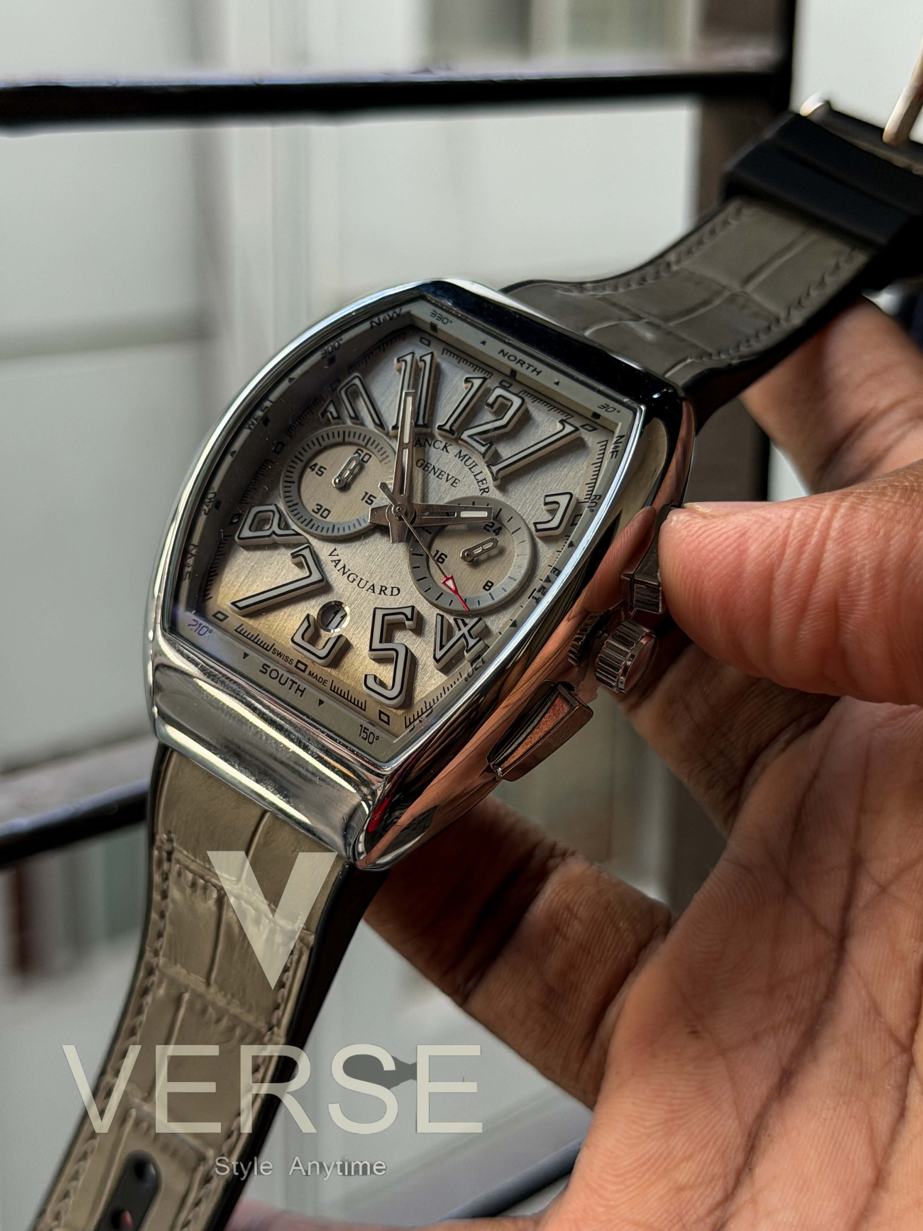 Franck Muller Vanguard Casablanca Chronograph | Taupe Grey Dial Taupe Grey Leather - ( Double A ) - VERSE -
