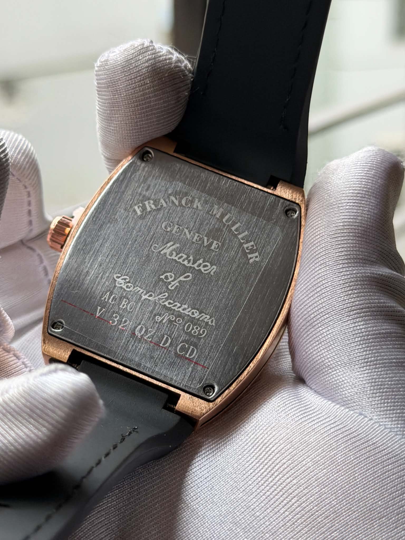 Franck Muller Vanguard Yachting "Cintrée Curvex" Quartz | Black Leather RoseGold Case - ( Double A) - VERSE -