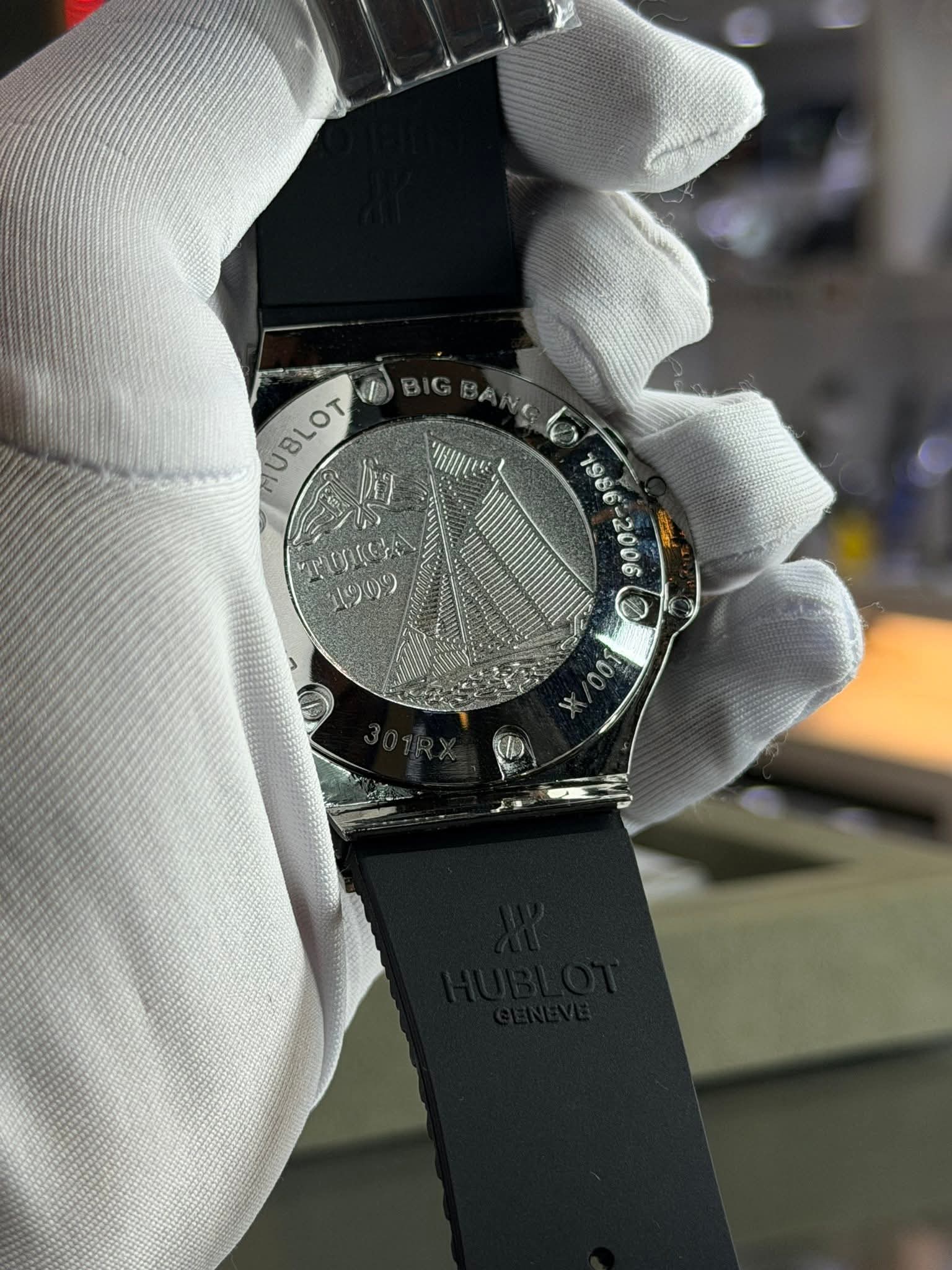 Hublot Big Bang "Tuiga 1909" Chronograph | Carbon Black Dial Black Silicone Strap - ( Double A ) - VERSE - 