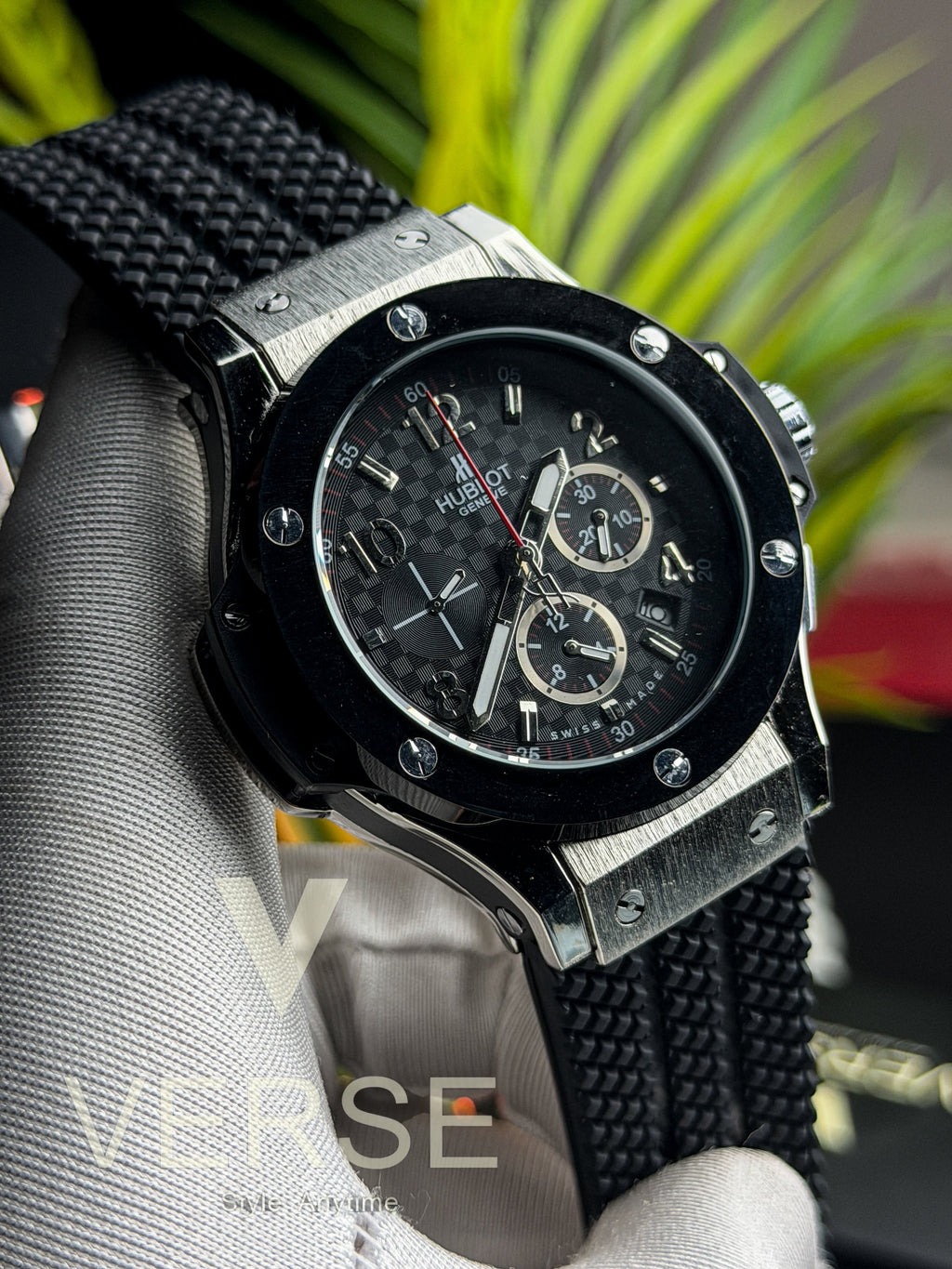 Hublot Big Bang "Tuiga 1909" Chronograph | Carbon Black Dial Black Silicone Strap - ( Double A ) - VERSE -