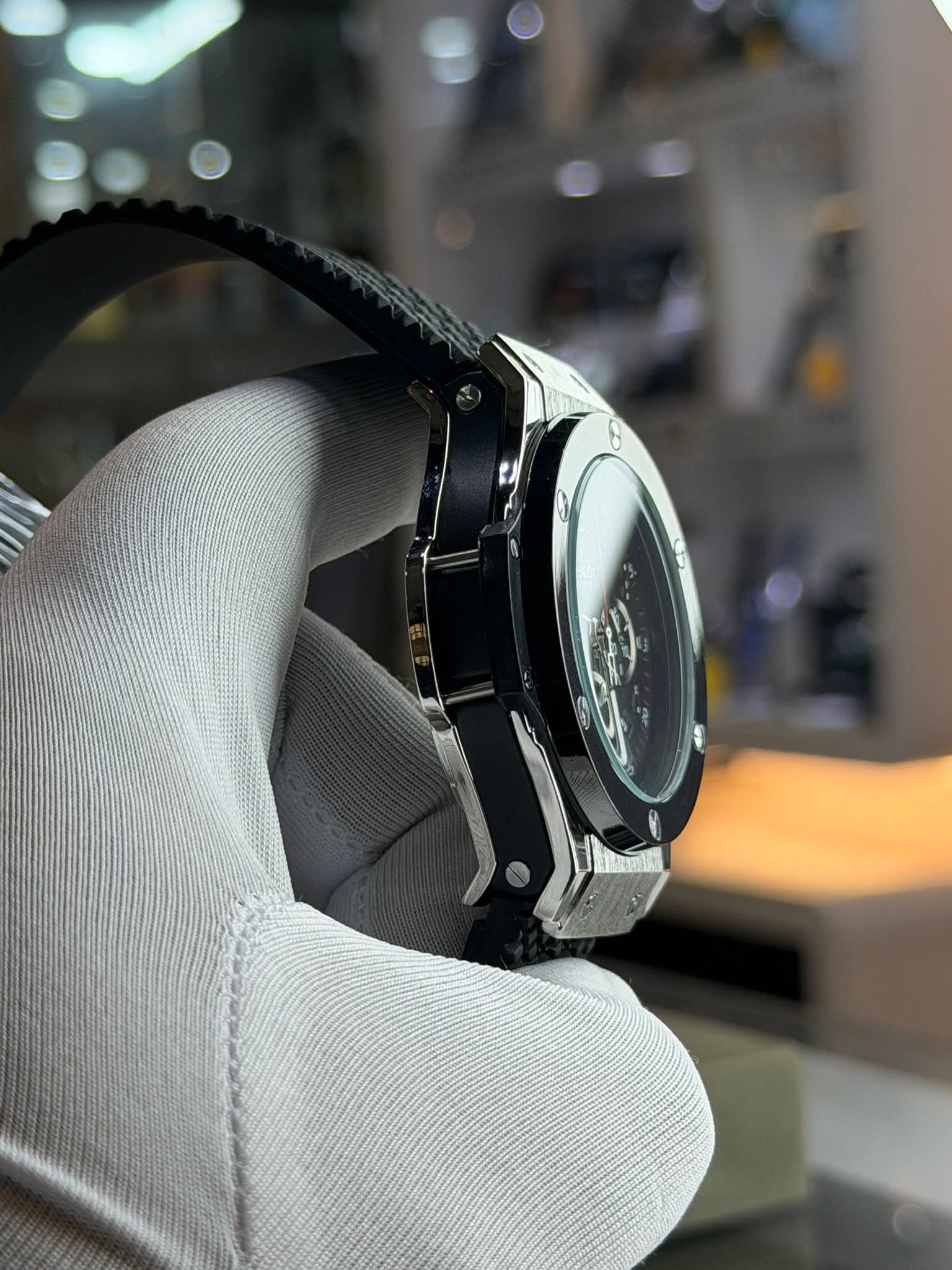 Hublot Big Bang "Tuiga 1909" Chronograph | Carbon Black Dial Black Silicone Strap - ( Double A ) - VERSE - 
