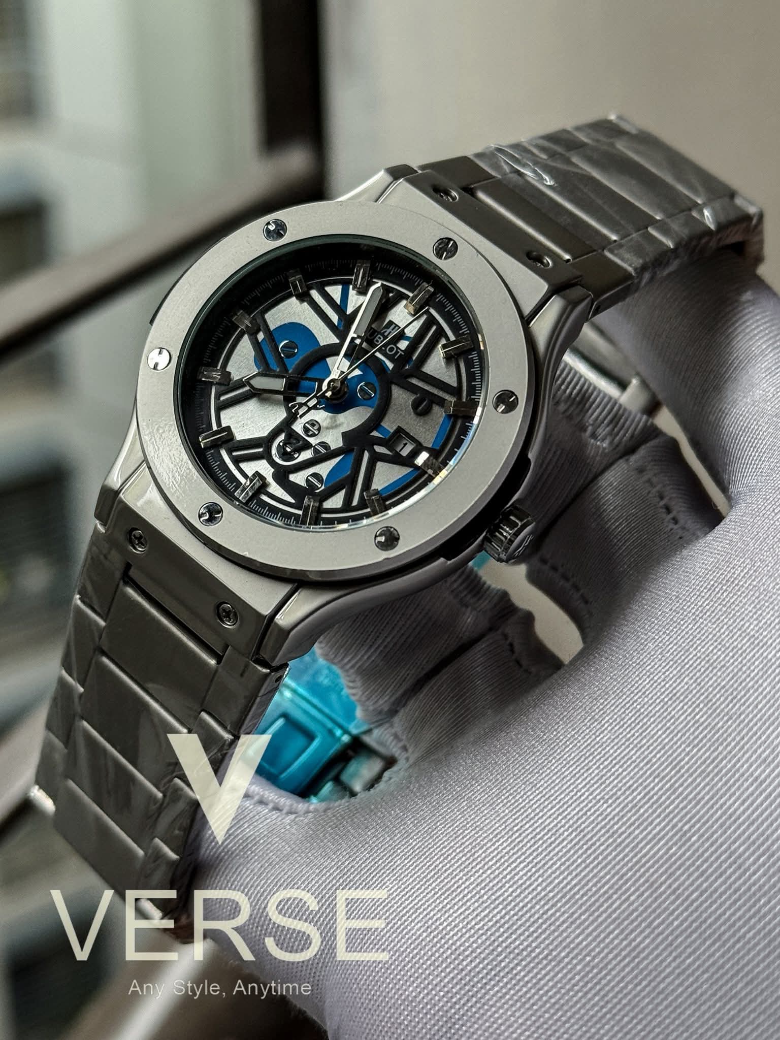 Hublot Star Design - Matte Silver Chain Black Dial - VERSE - 