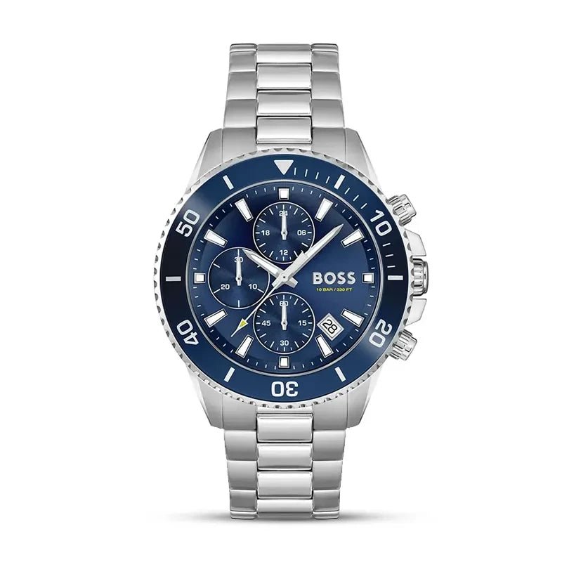 Hugo Boss Admiral Chronograph Blue Dial Stainless Steel Men's 100M Watch | Hugo Boss 1513907 - VERSE -