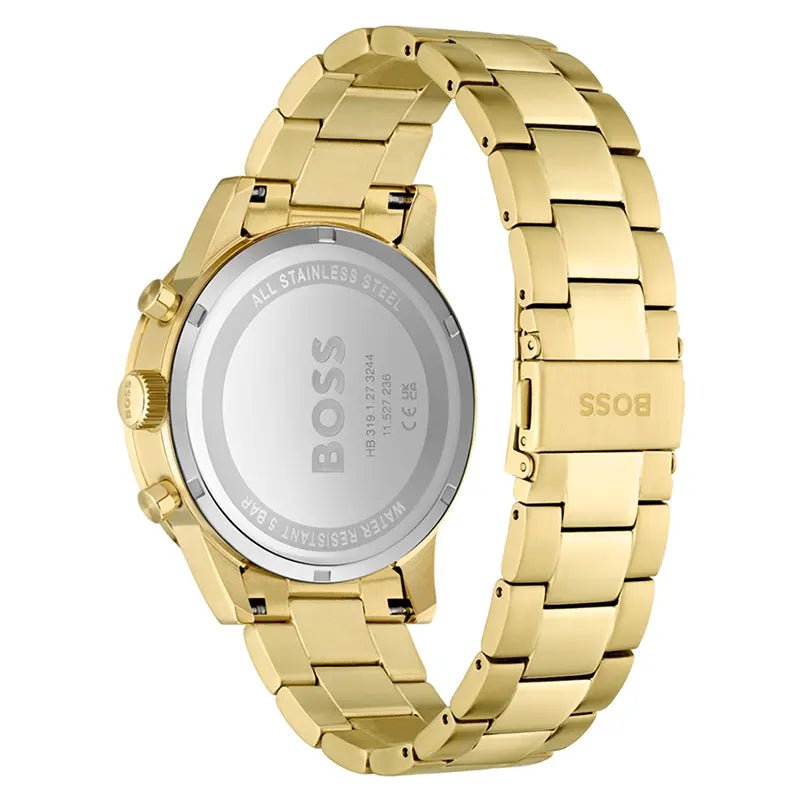 Hugo Boss Allure Chronograph Green Dial Yellow Gold Stainless Steel Men's Watch | Hugo Boss 1513923 - VERSE -