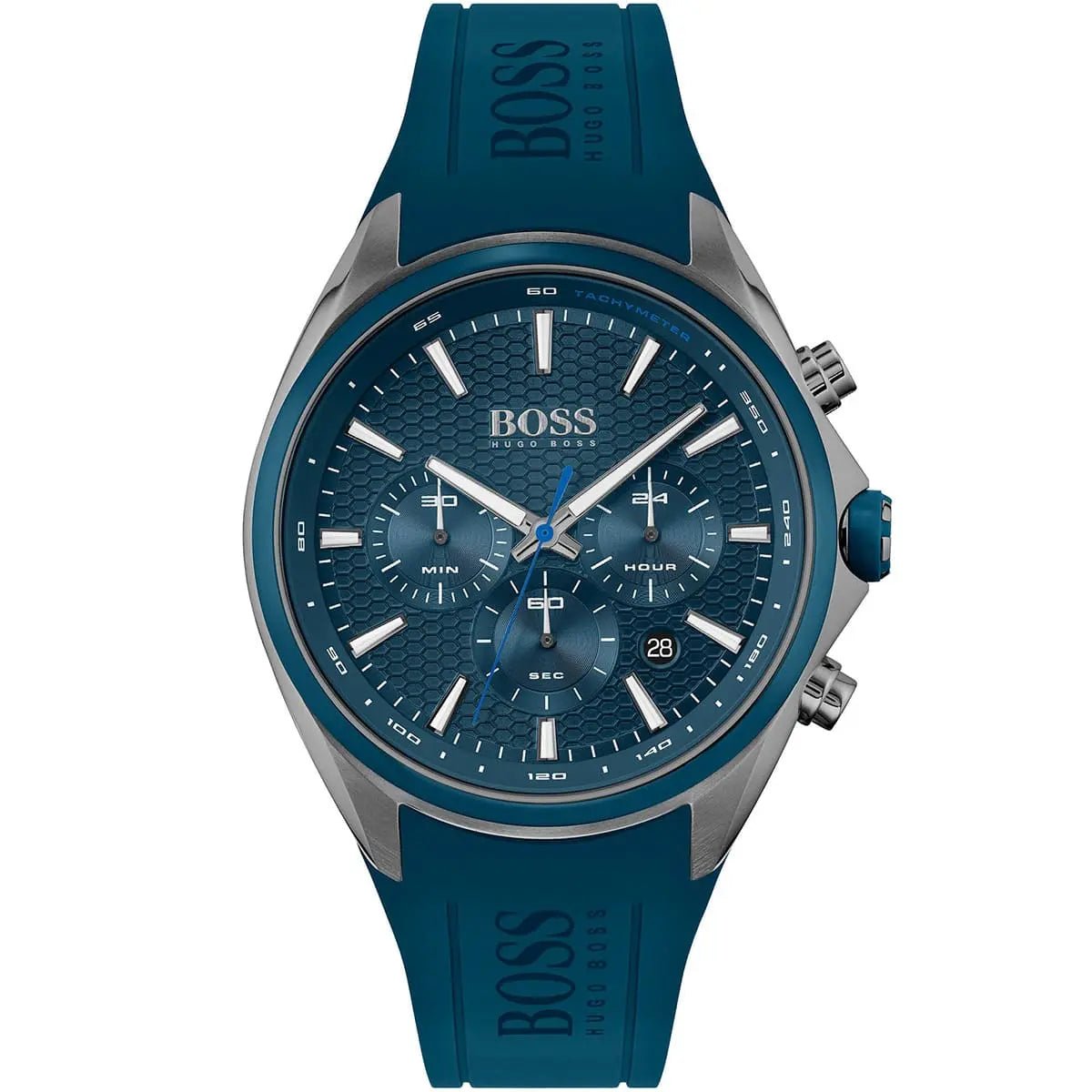 Hugo Boss Distinct Chronograph Petrol Blue Dial Blue Silicone Men's Watch | Hugo Boss 1513856 - VERSE -