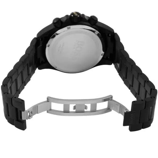 Hugo Boss Ikon Chronograph Black Dial Black Stainless Steel Men's Watch | Hugo Boss 1513278 - VERSE -