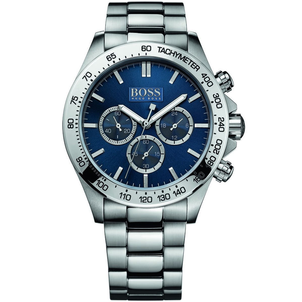 Hugo Boss Ikon Chronograph Deep Navy Blue Dial Stainless Steel Men's 100M Watch | Hugo Boss 1512963 - VERSE -