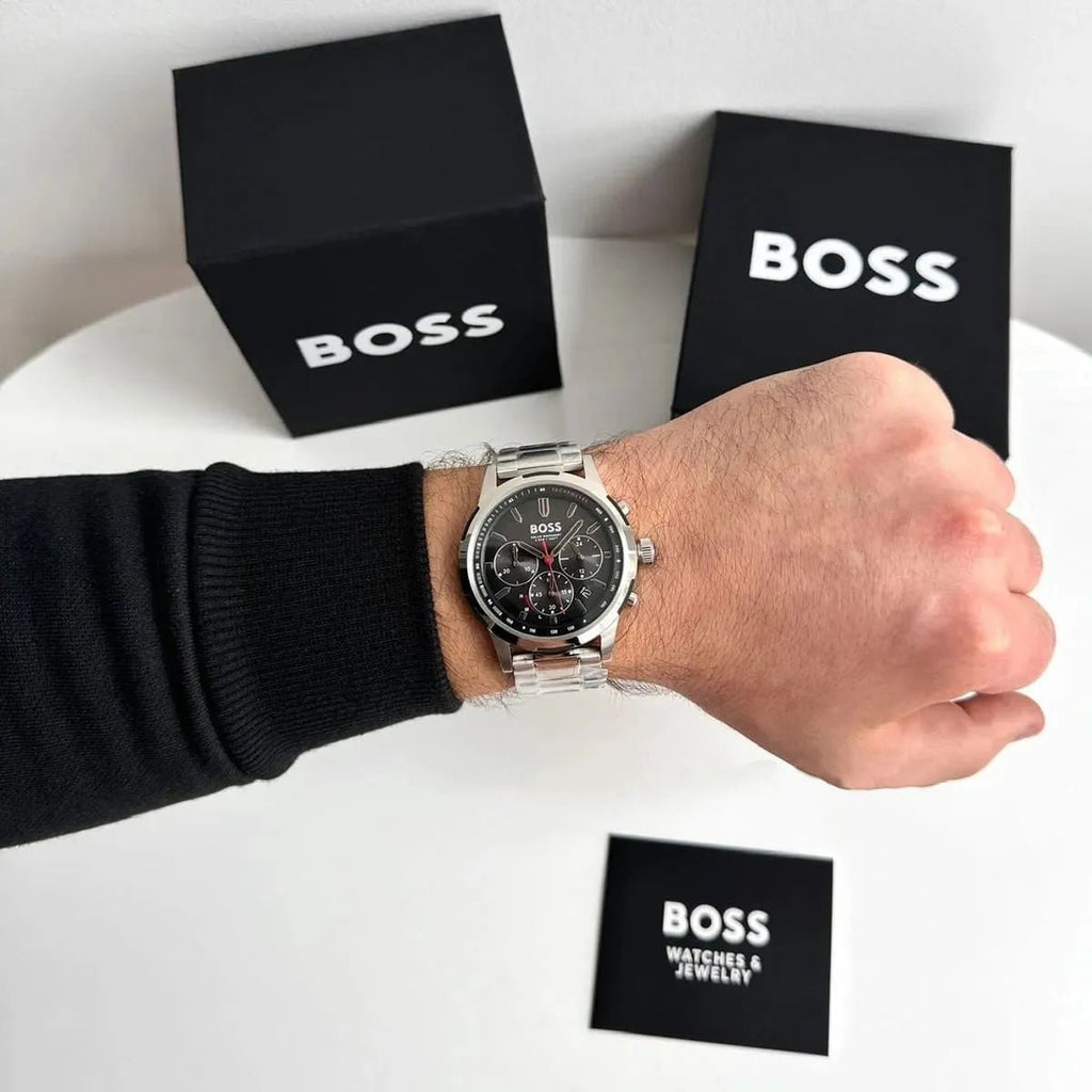 Hugo Boss Solgrade Solar Chronograph Black Dial Stainless Steel Men's Watch | Hugo Boss 1514032 - VERSE - 