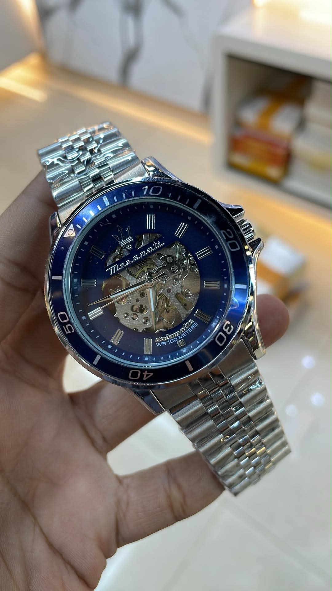 Maserati Sfida Skeleton Automatic Blue Dial Semi Triple A - VERSE -