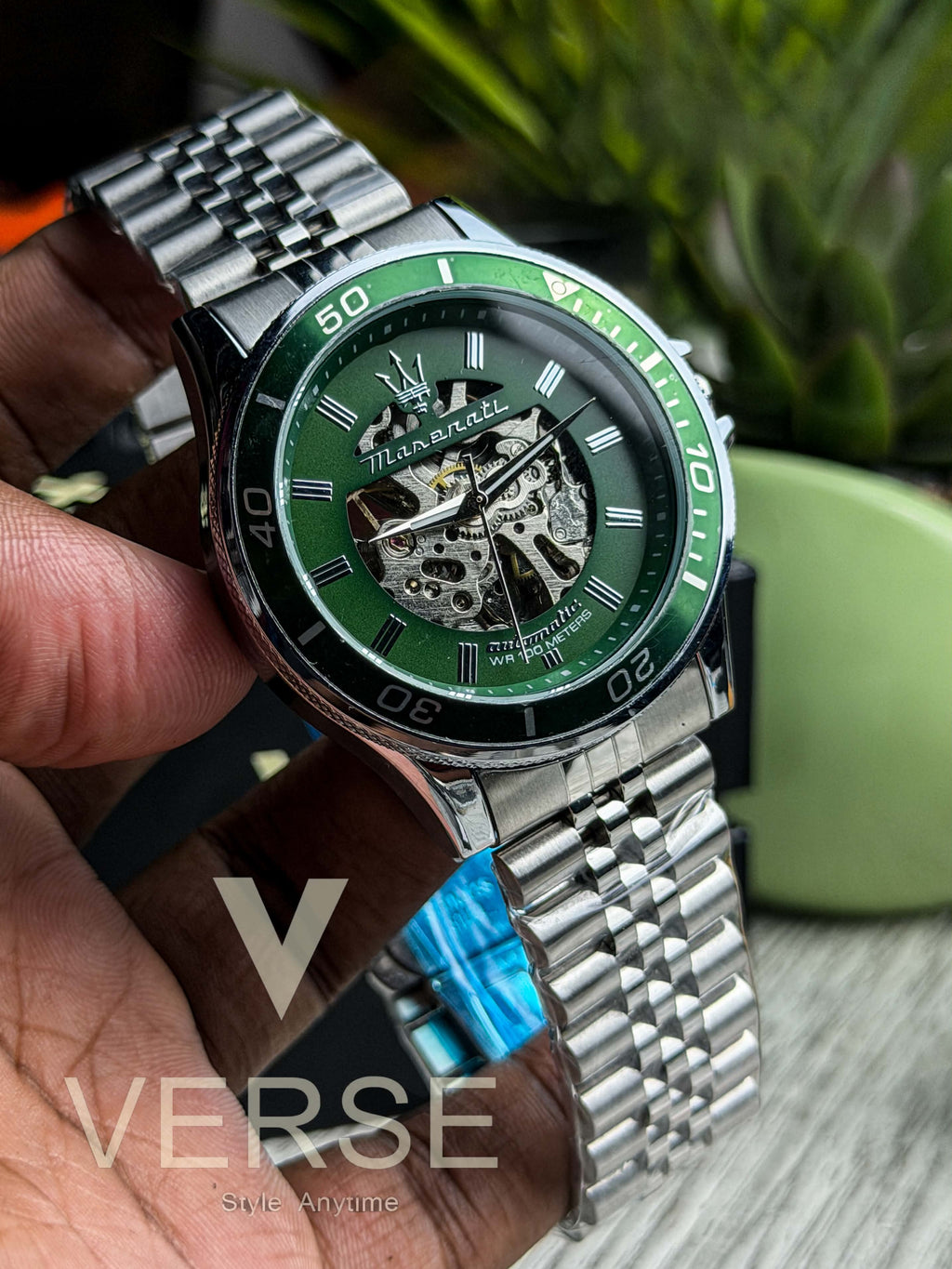 Maserati Sfida Skeleton Automatic | Emerald Green Dial - ( Semi Triple A ) - VERSE -
