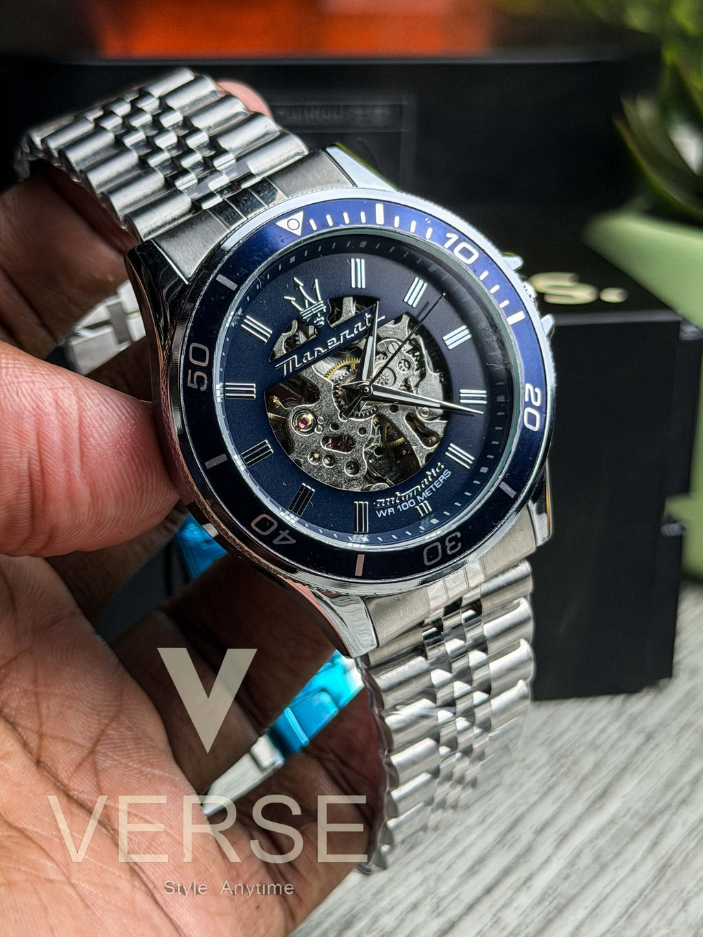 Maserati Sfida Skeleton Automatic | Royal Navy Blue Dial - ( Semi Triple A ) - VERSE -