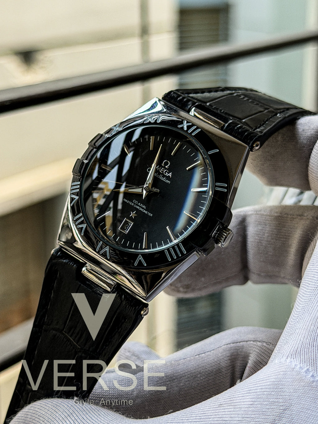 Omega Constellation "Manhattan" | Black Leather Black Dial - ( Double A ) - VERSE - 