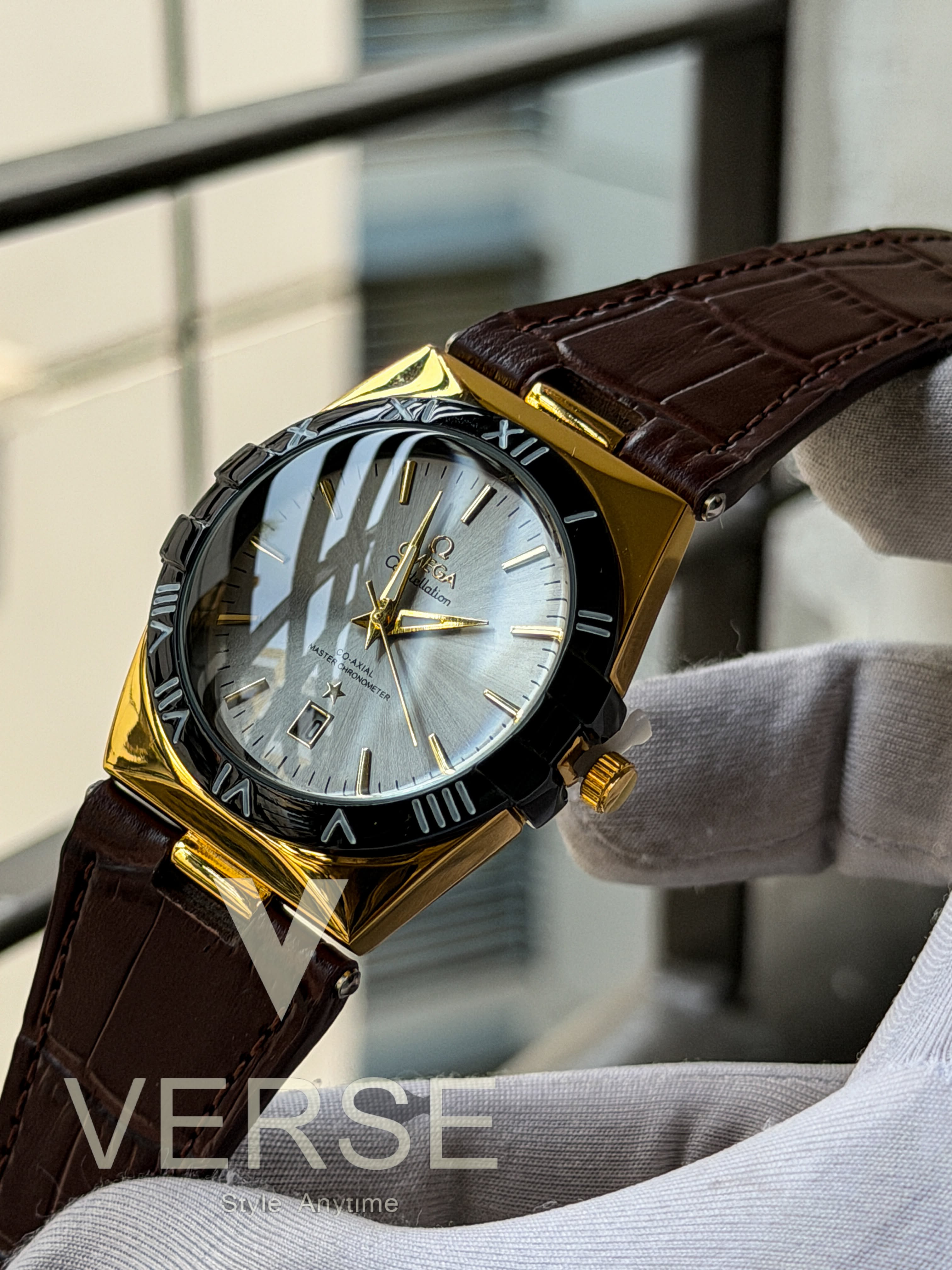 Omega Constellation "Manhattan" | Brown Leather Grey Dial - ( Double A ) - VERSE - 