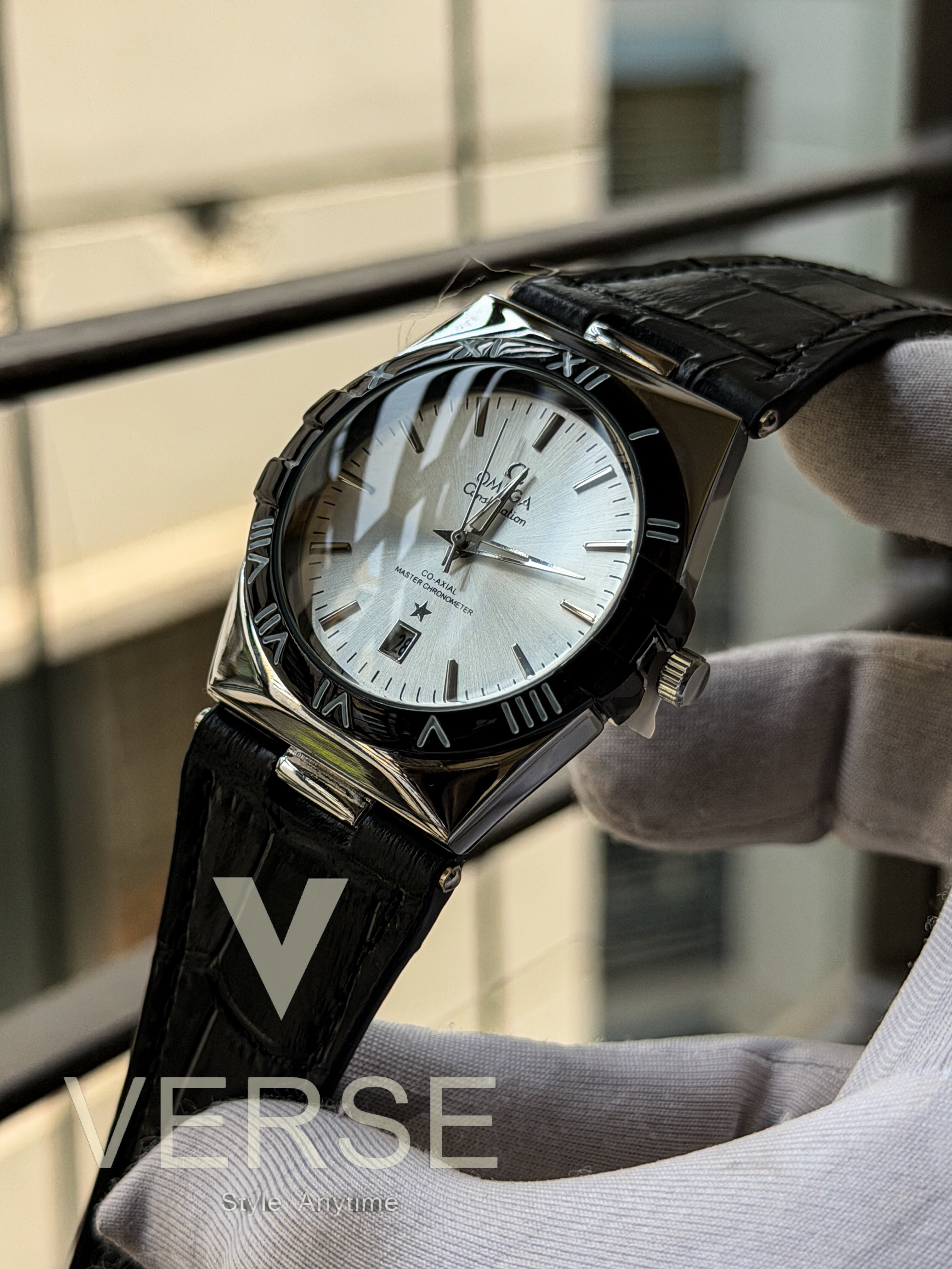 Omega Constellation "Manhattan" | Navy Blue Leather Silver Dial - ( Double A ) - VERSE - 