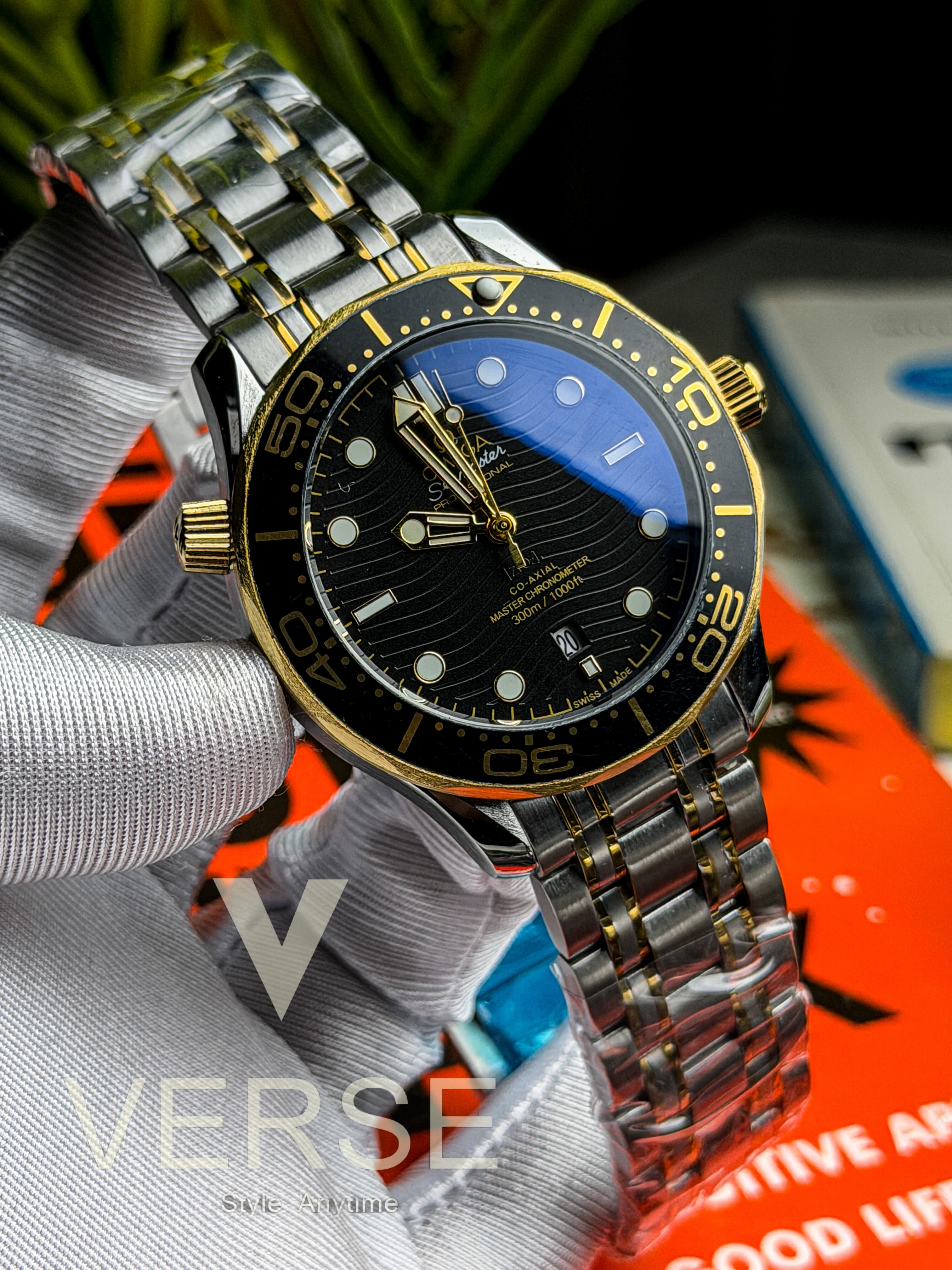 Omega SeaMaster Diver 300m Automatic | TwoTone Black Dial - ( Semi Triple A ) - VERSE -