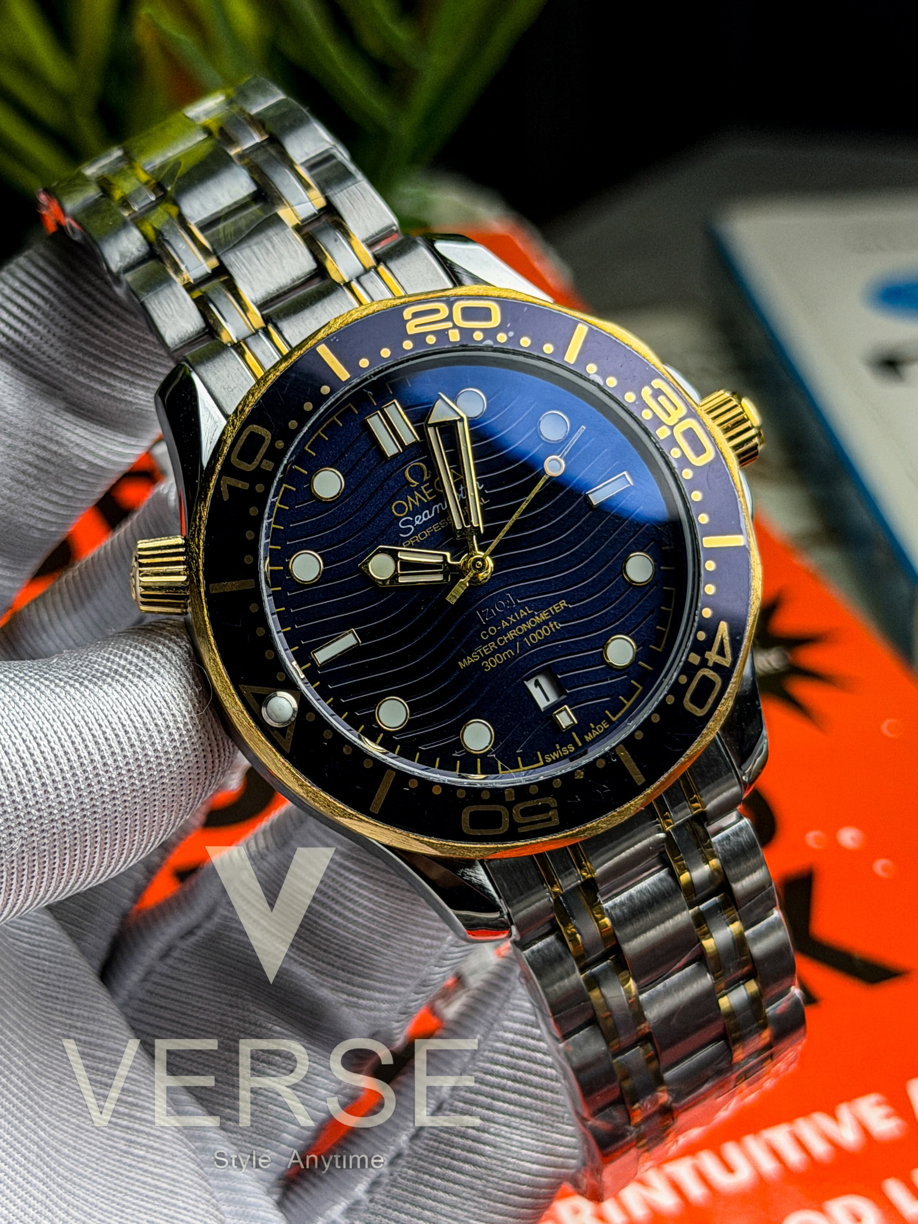 Omega SeaMaster Diver 300m Automatic | TwoTone Blue Dial - ( Semi Triple A ) - VERSE -