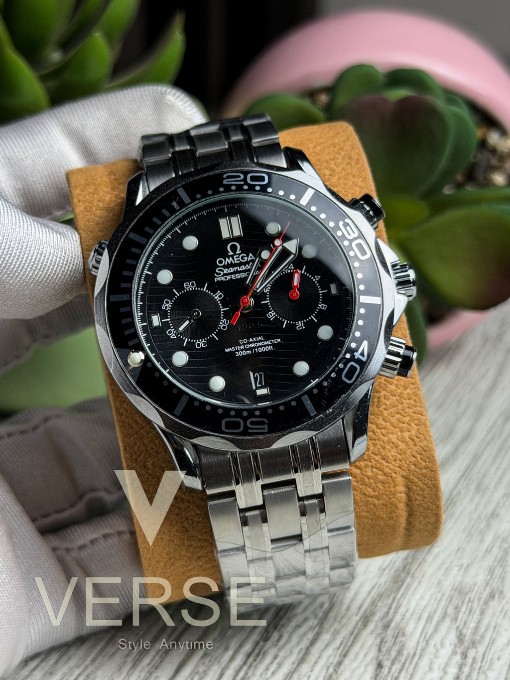 Omega Seamaster Professional 300M Chronograph | Black Dial Stainless Steel Watch - ( Double A ) - VERSE - 