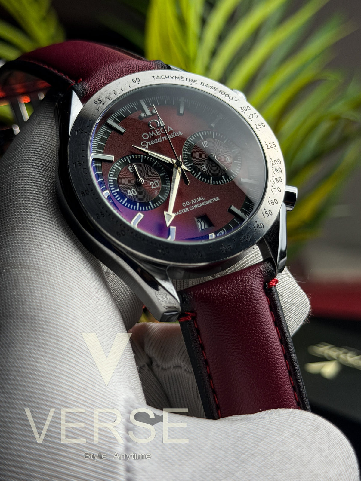 Omega Speedmaster 57' Chronograph | Crimson Dial Red Leather - ( Double A ) - VERSE -