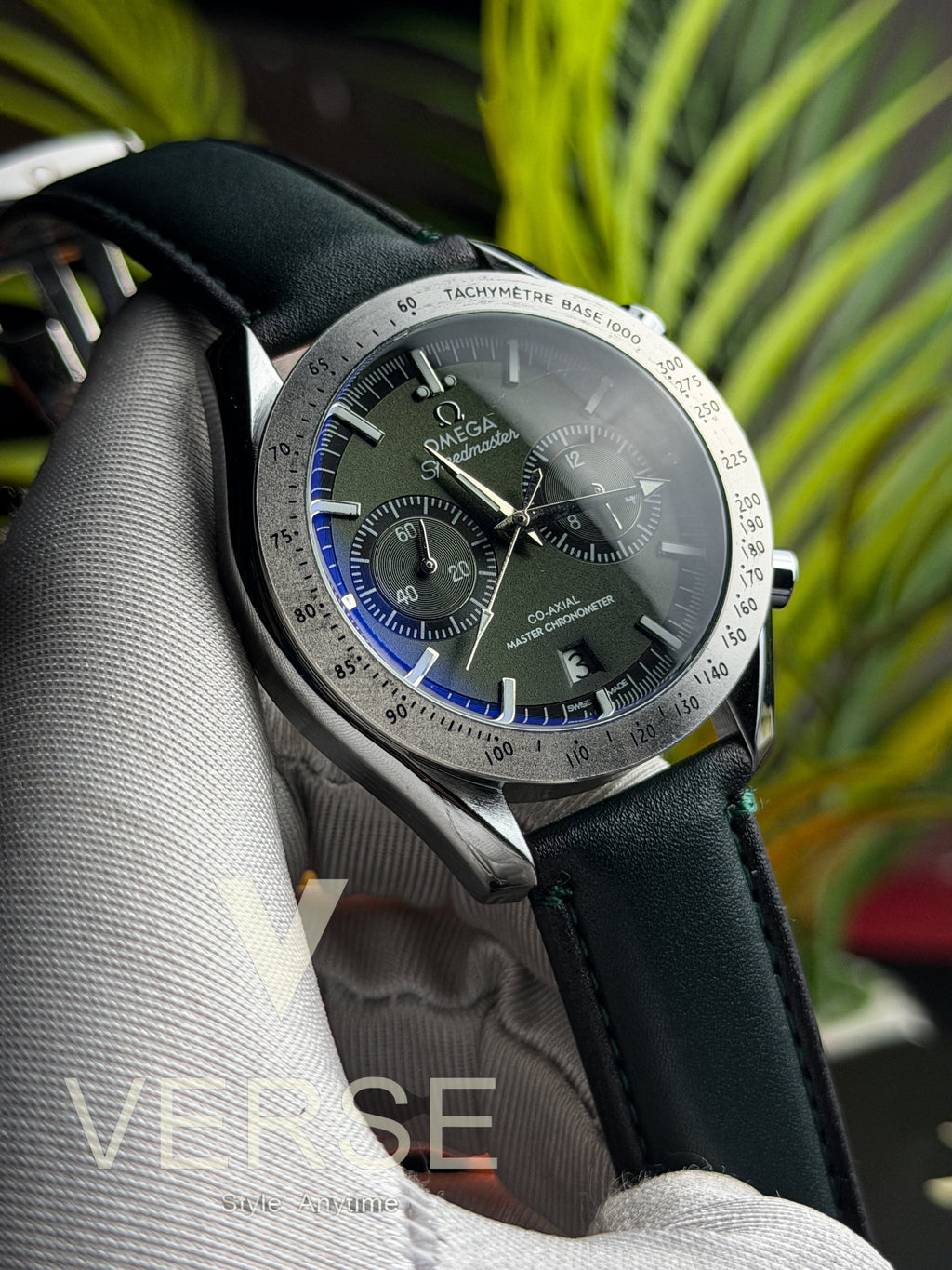 Omega Speedmaster 57' Chronograph | Forest Green Dial Green Leather - ( Double A ) - VERSE -