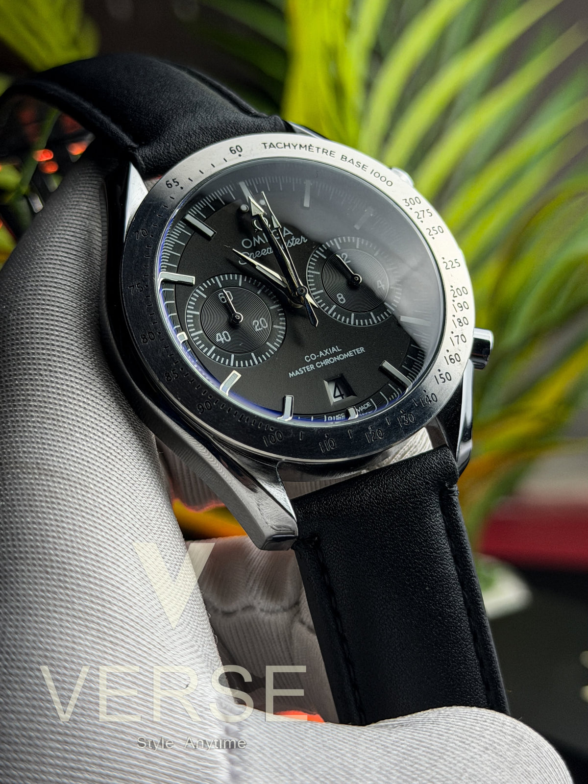 Omega Speedmaster 57' Chronograph | Jet Black Dial Black Leather - ( Double A ) - VERSE -