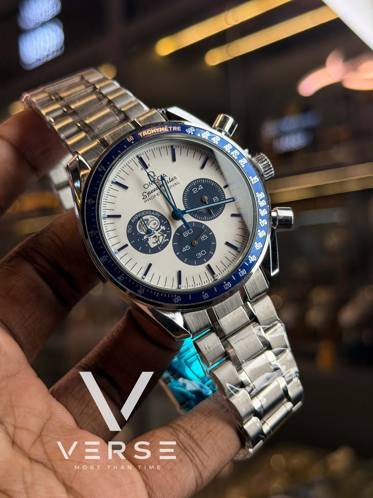 Omega Speedmaster “Silver Snoopy Award” 50th Anniversary Chronograph – Silver Dial ( Double A ) - VERSE -