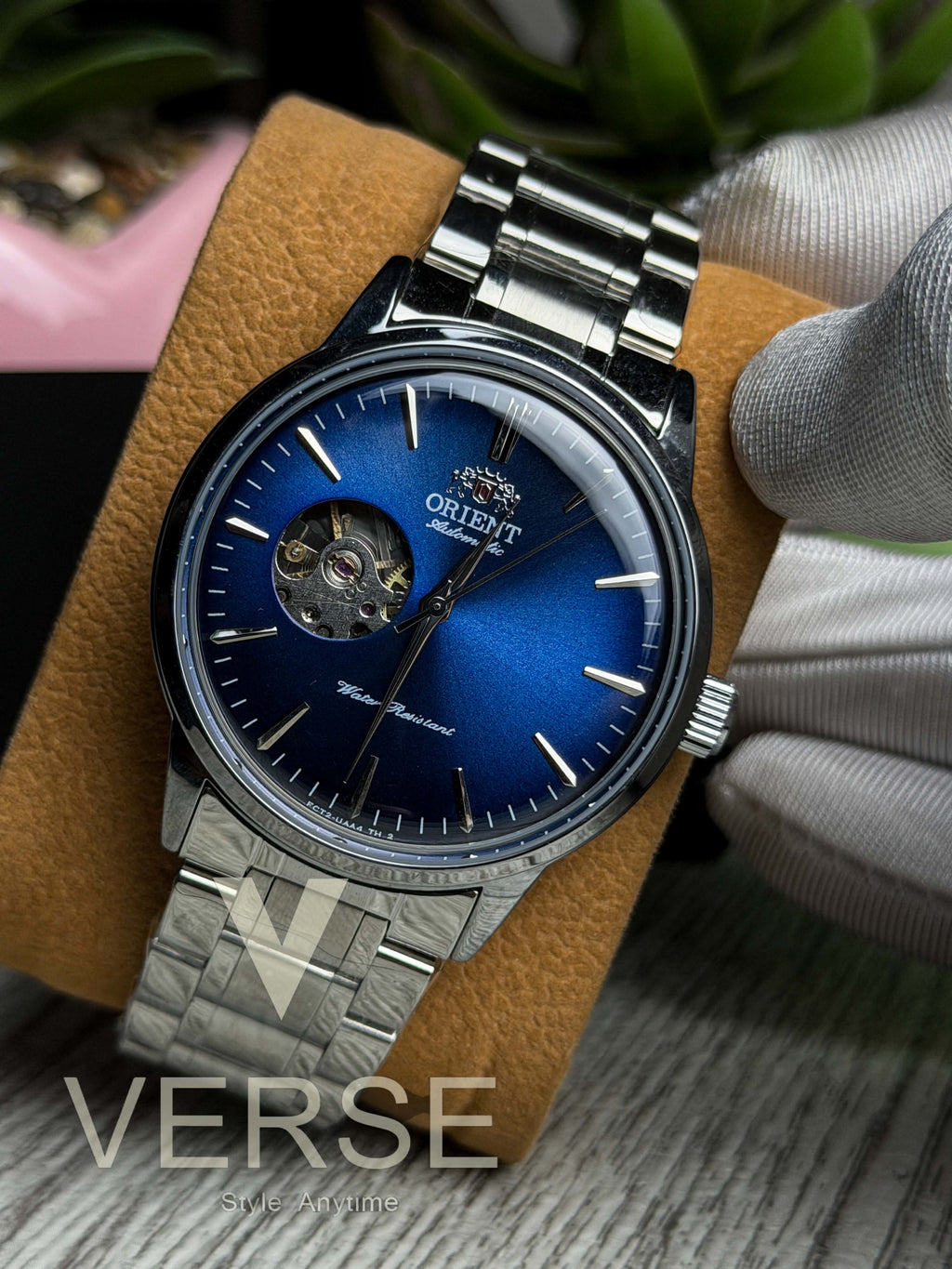 Orient Bambino Open Heart Automatic | Electric Navy Dial Stainless Steel Watch - ( Double A ) - VERSE - 