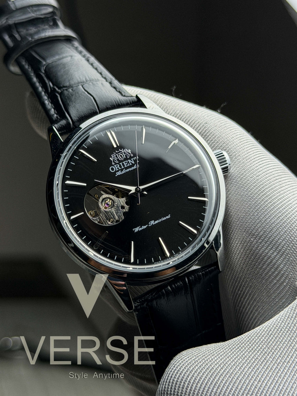 Orient Bambino Open Heart Automatic | Obsidian Black Dial Black Leather Strap - ( Double A ) - VERSE - 