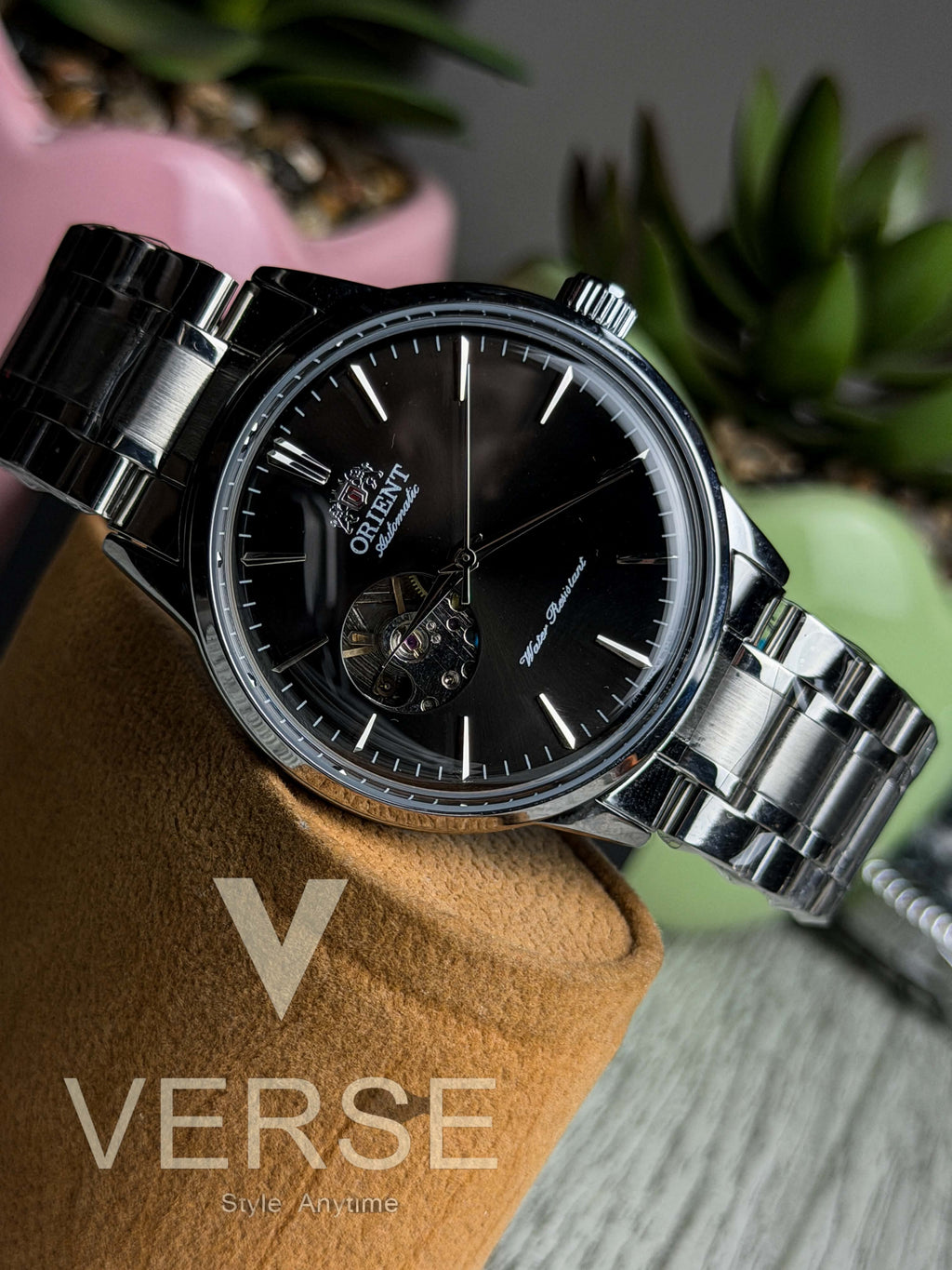 Orient Bambino Open Heart Automatic | Obsidian Black Dial Stainless Steel Watch - ( Double A ) - VERSE - 