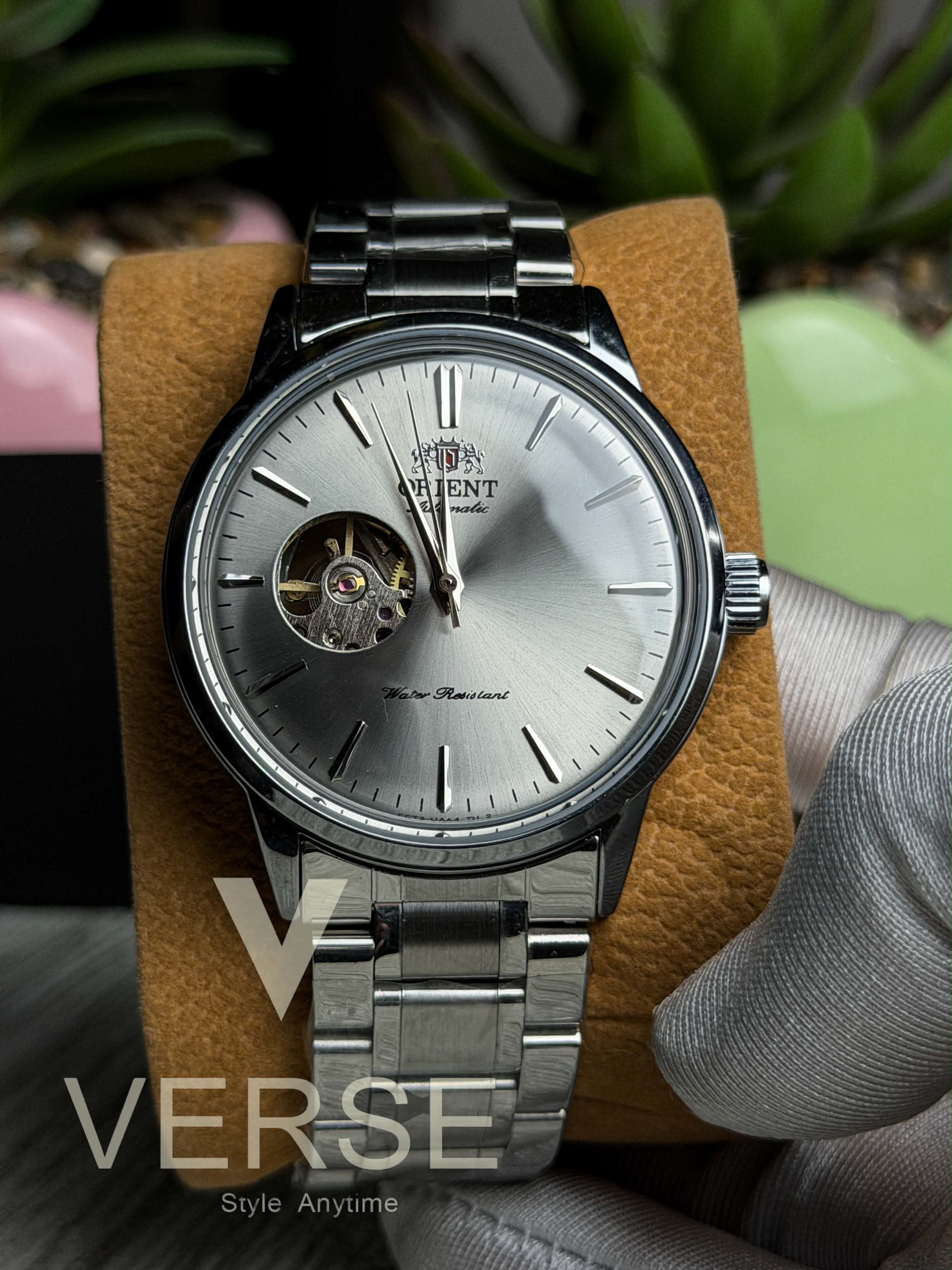Orient Bambino Open Heart Automatic | Onyx Grey Dial Stainless Steel Watch - ( Double A ) - VERSE - 
