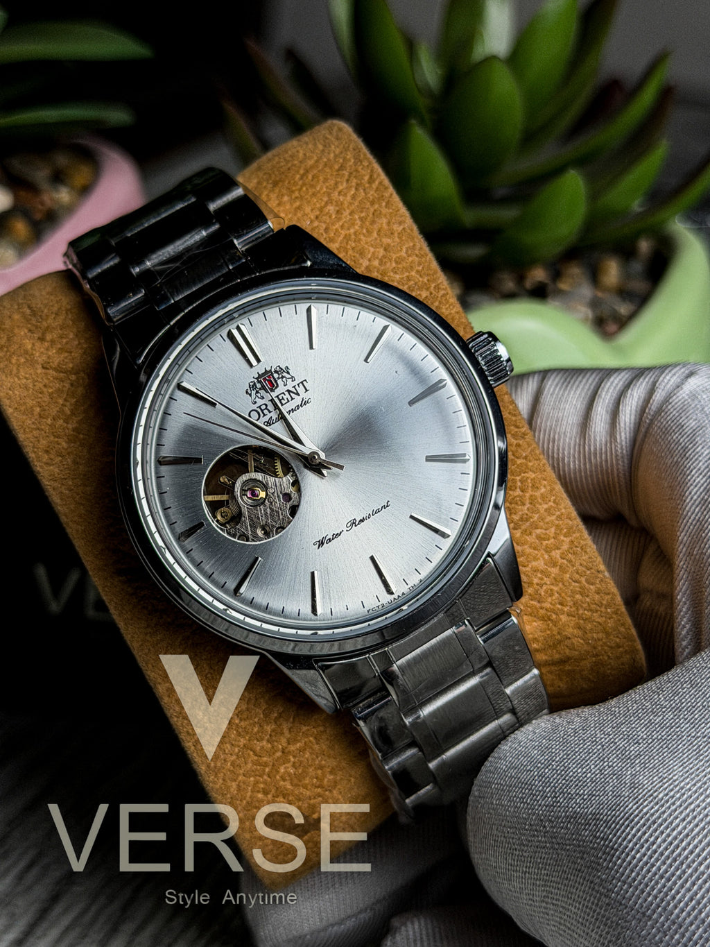 Orient Bambino Open Heart Automatic | Opaline White Dial Stainless Steel Watch - ( Double A ) - VERSE - 