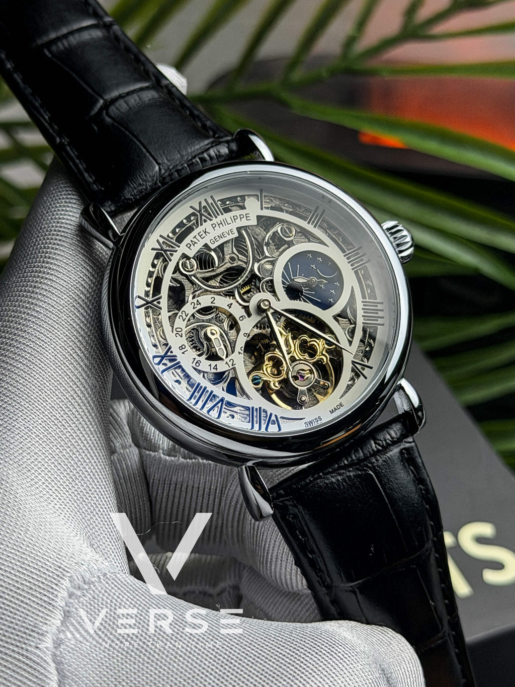 Patek Philippe "Grand Orrery Complication" | White Dial Black Leather - ( Semi Triple A ) - VERSE -