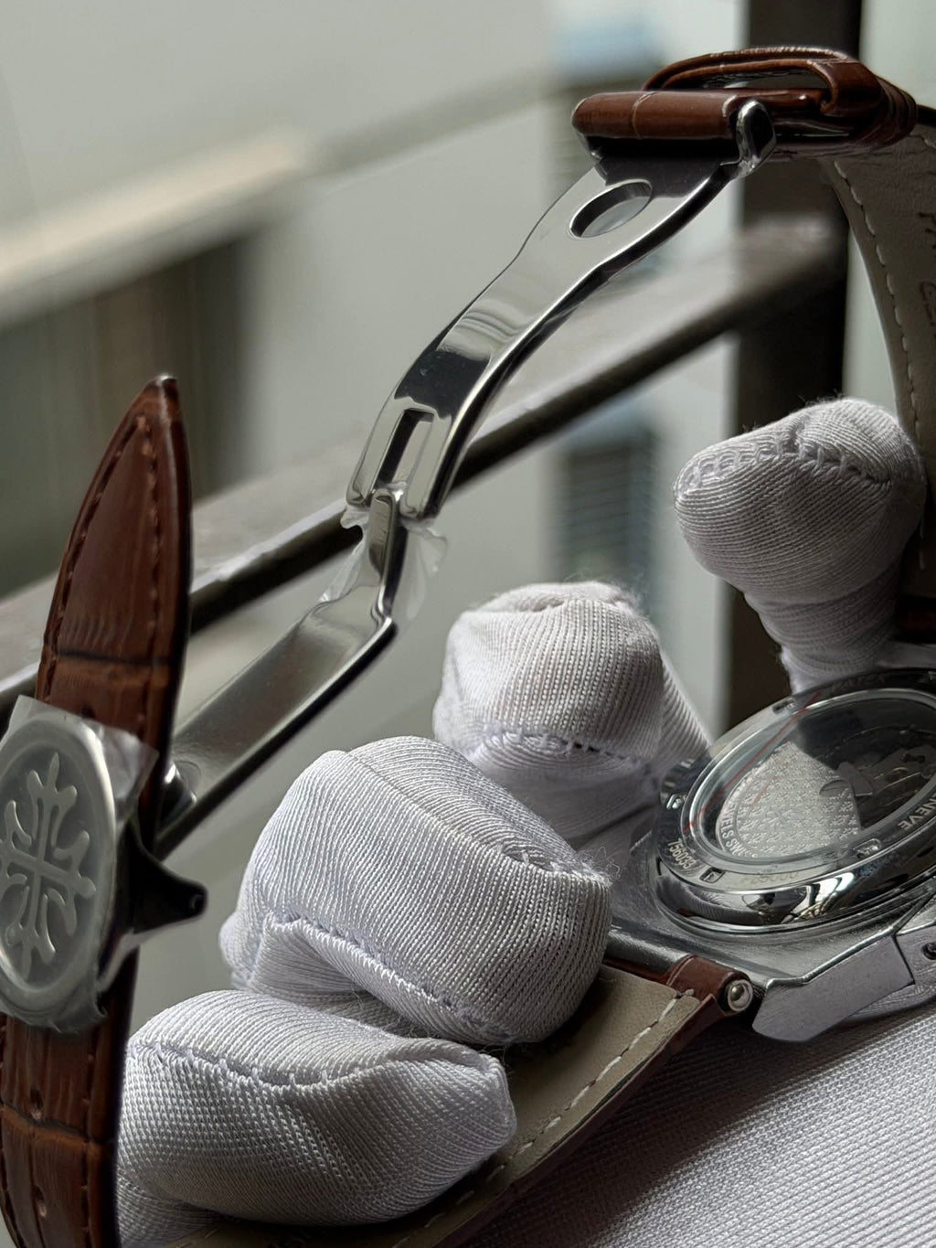 Patek Philippe Nautilus Automatic | Brown Leather White Skeleton Dial - ( Double A ) - VERSE -