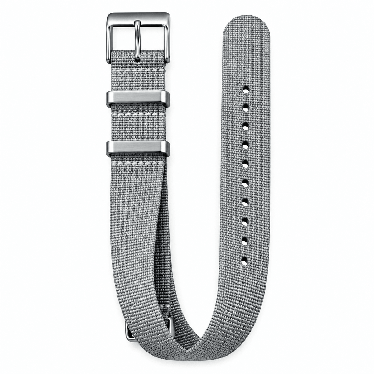 Premium Grey Ribbed Nylon One-Piece Watch Strap - VERSE -