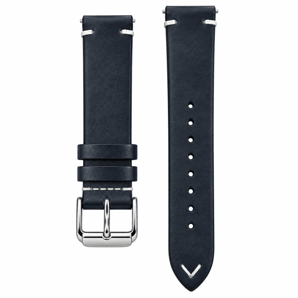 Premium Midnight Blue Genuine Leather Quick-Release Watch Strap - VERSE -