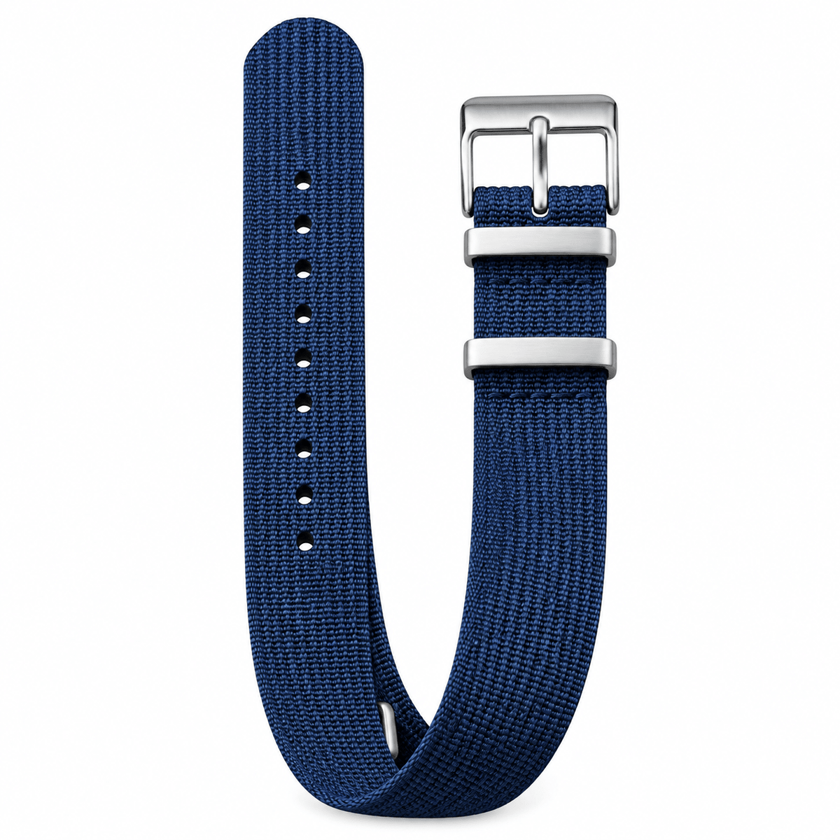 Premium Navy Blue Ribbed Nylon One-Piece Watch Strap - VERSE -