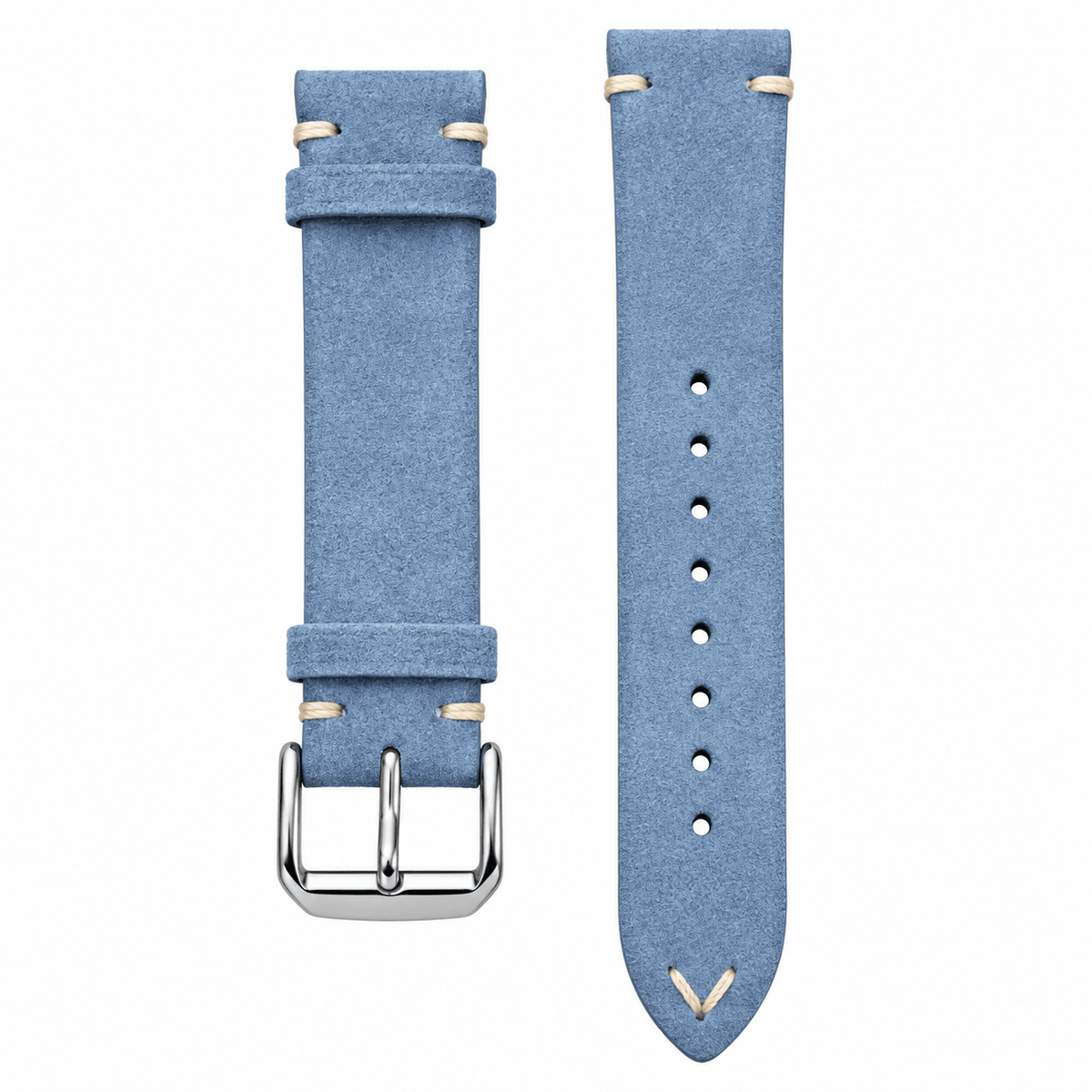 Premium Slate Blue Suede Genuine Leather Quick-Release Watch Strap - VERSE -