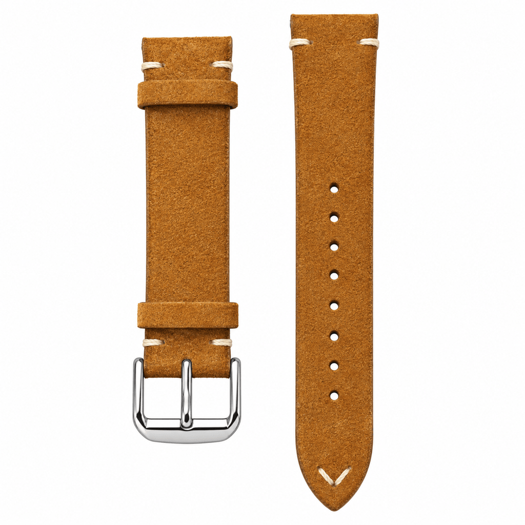 Premium Tan Suede Genuine Leather Quick-Release Watch Strap - VERSE -