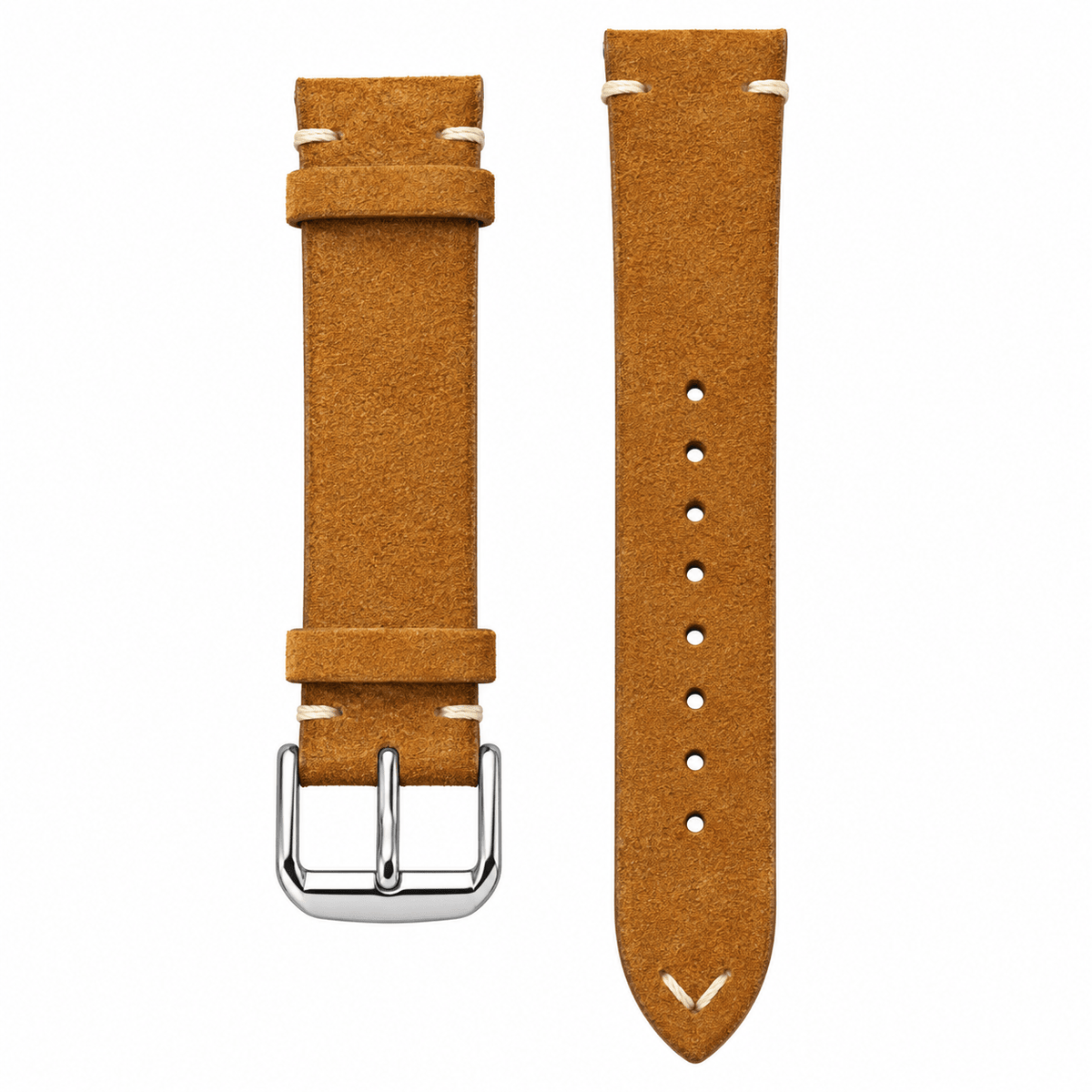 Premium Tan Suede Genuine Leather Quick-Release Watch Strap - VERSE -