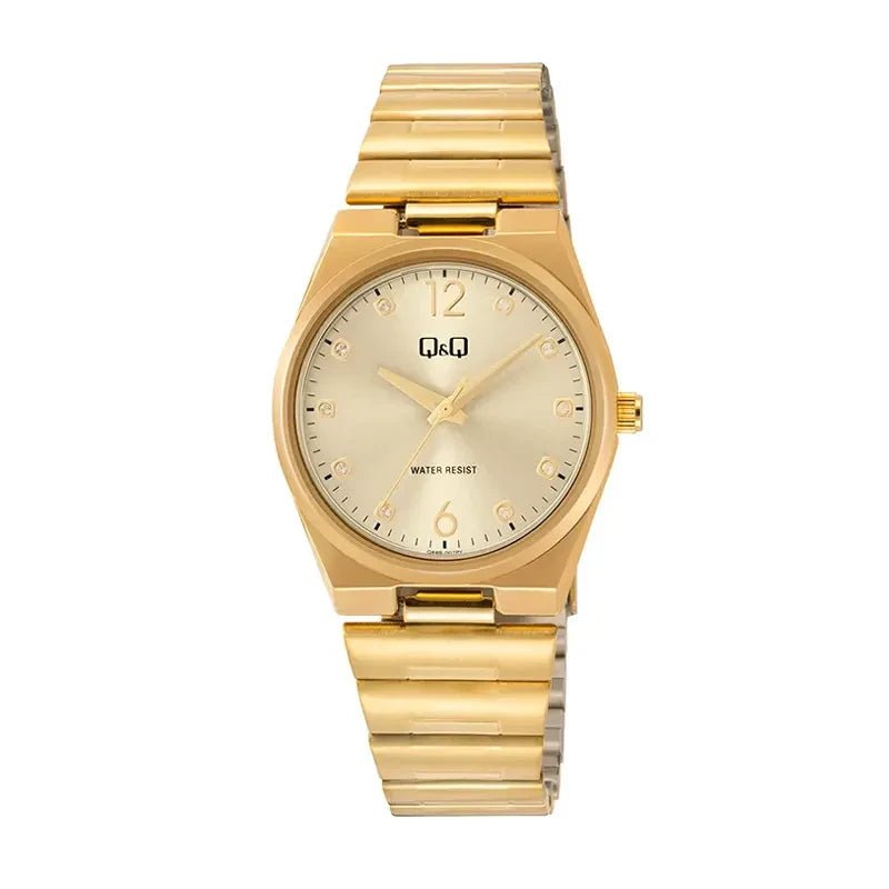 Q&Q Japan Quartz Champagne Gold Dial Gold Stainless Steel Women's Watch | Q&Q Q84B-007PY - VERSE -