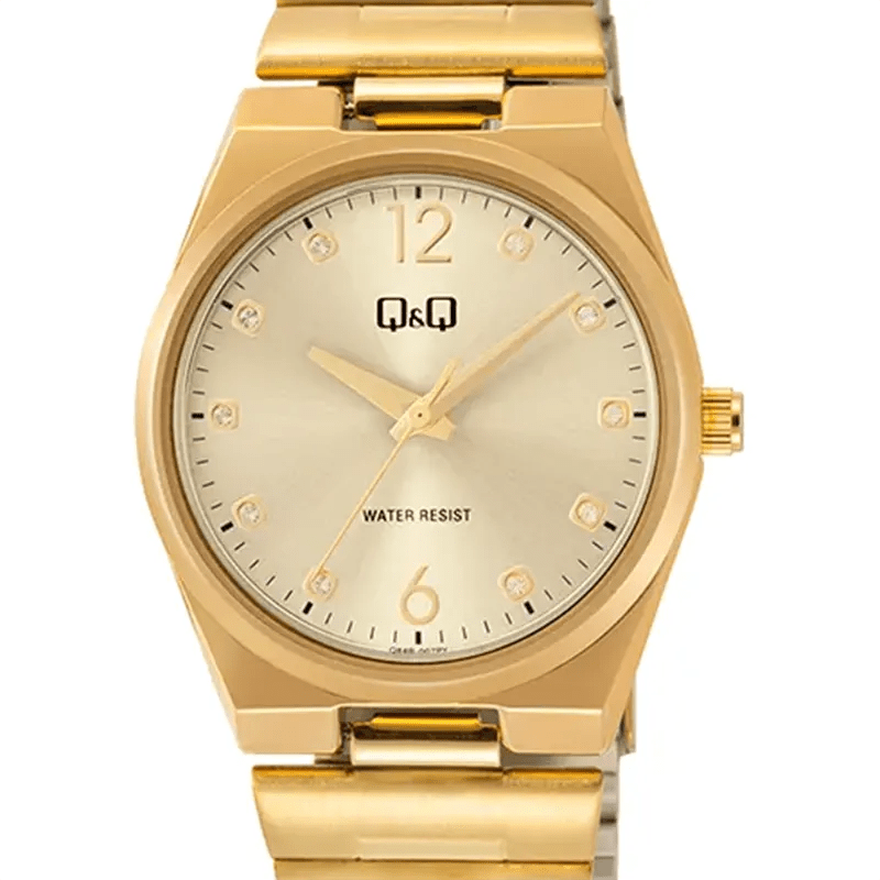Q&Q Japan Quartz Champagne Gold Dial Gold Stainless Steel Women's Watch | Q&Q Q84B-007PY - VERSE -