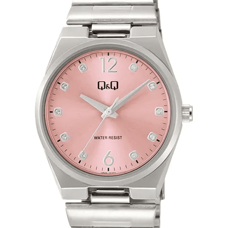 Q&Q Japan Quartz Sakura Pink Dial Stainless Steel Women's Watch | Q&Q Q84B-003PY - VERSE -