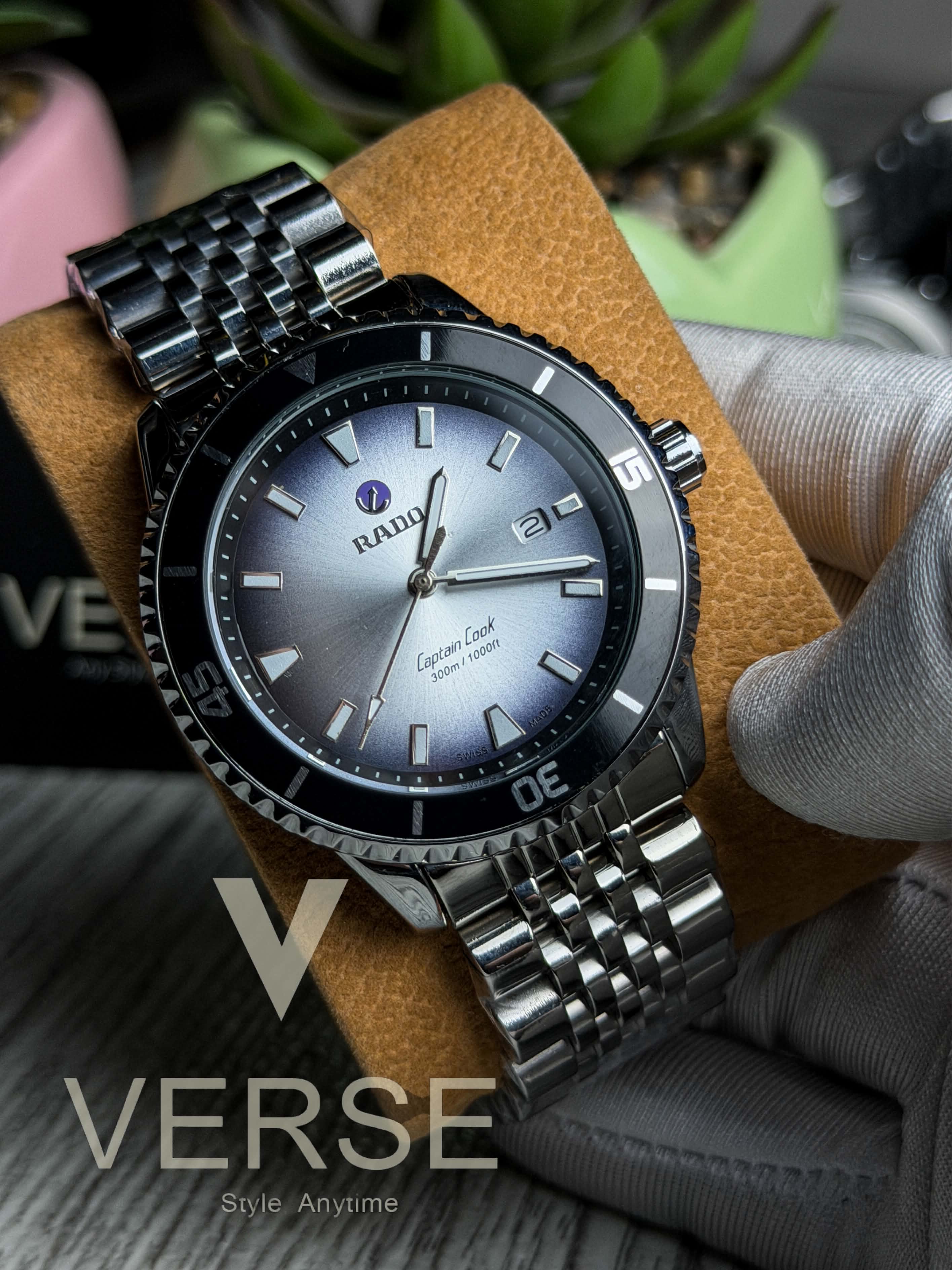 Rado Captain Cook Quartz | Fumé Glacier Grey Dial Stainless Steel Watch - ( Double A ) - VERSE - 