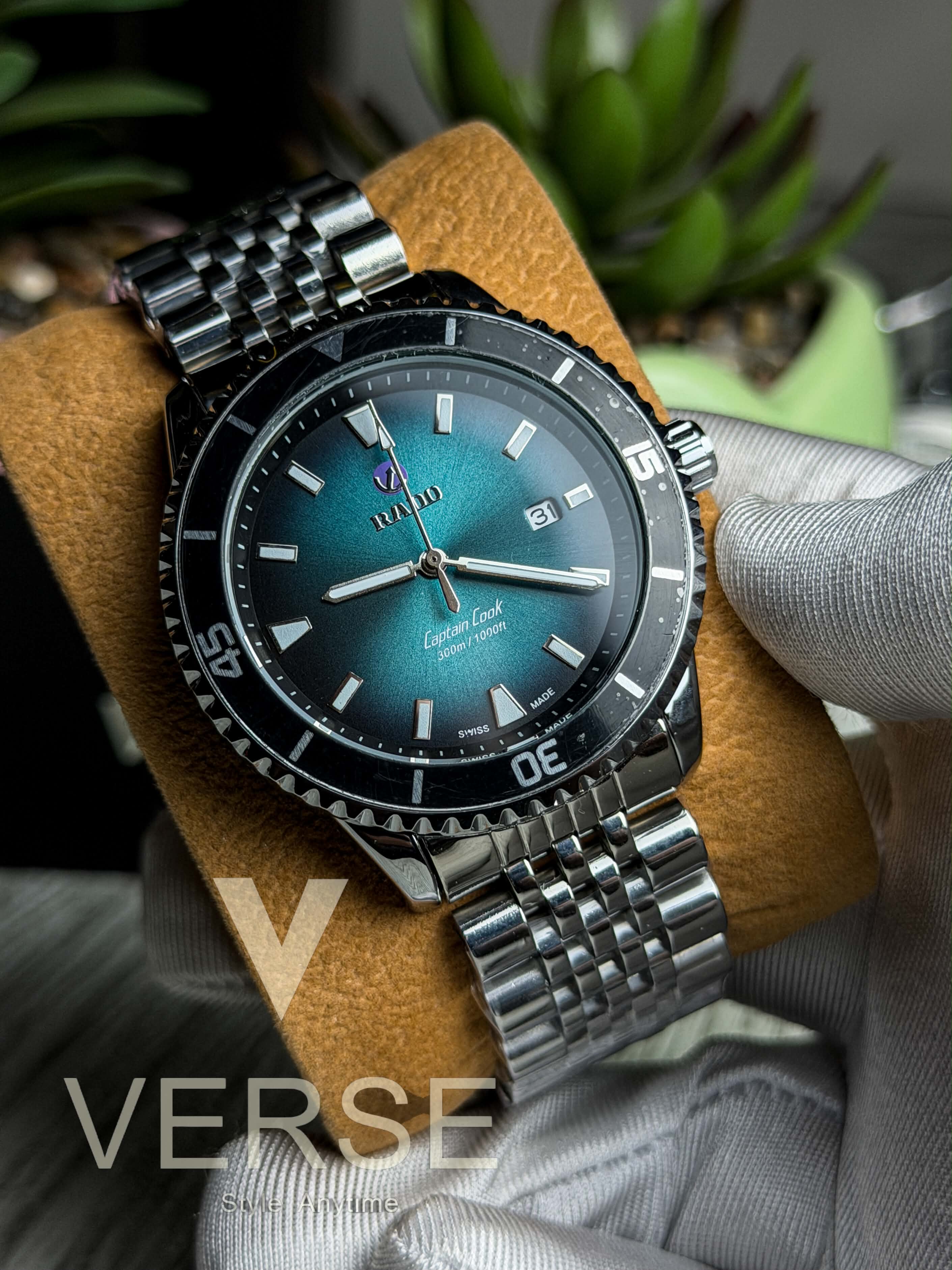 Rado Captain Cook Quartz | Fumé Glacier Turquoise Dial Stainless Steel Watch - ( Double A ) - VERSE - 