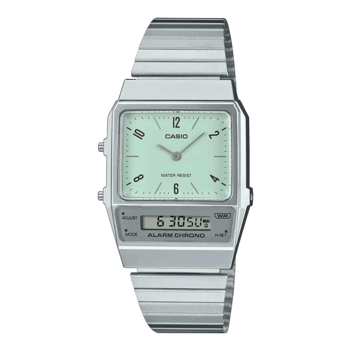 Casio AQ - 800E - 3A Vintage Dual Time Analog Digital Mint Green Dial Men's Watch | Casio AQ - 800E - 3A - VERSE - 