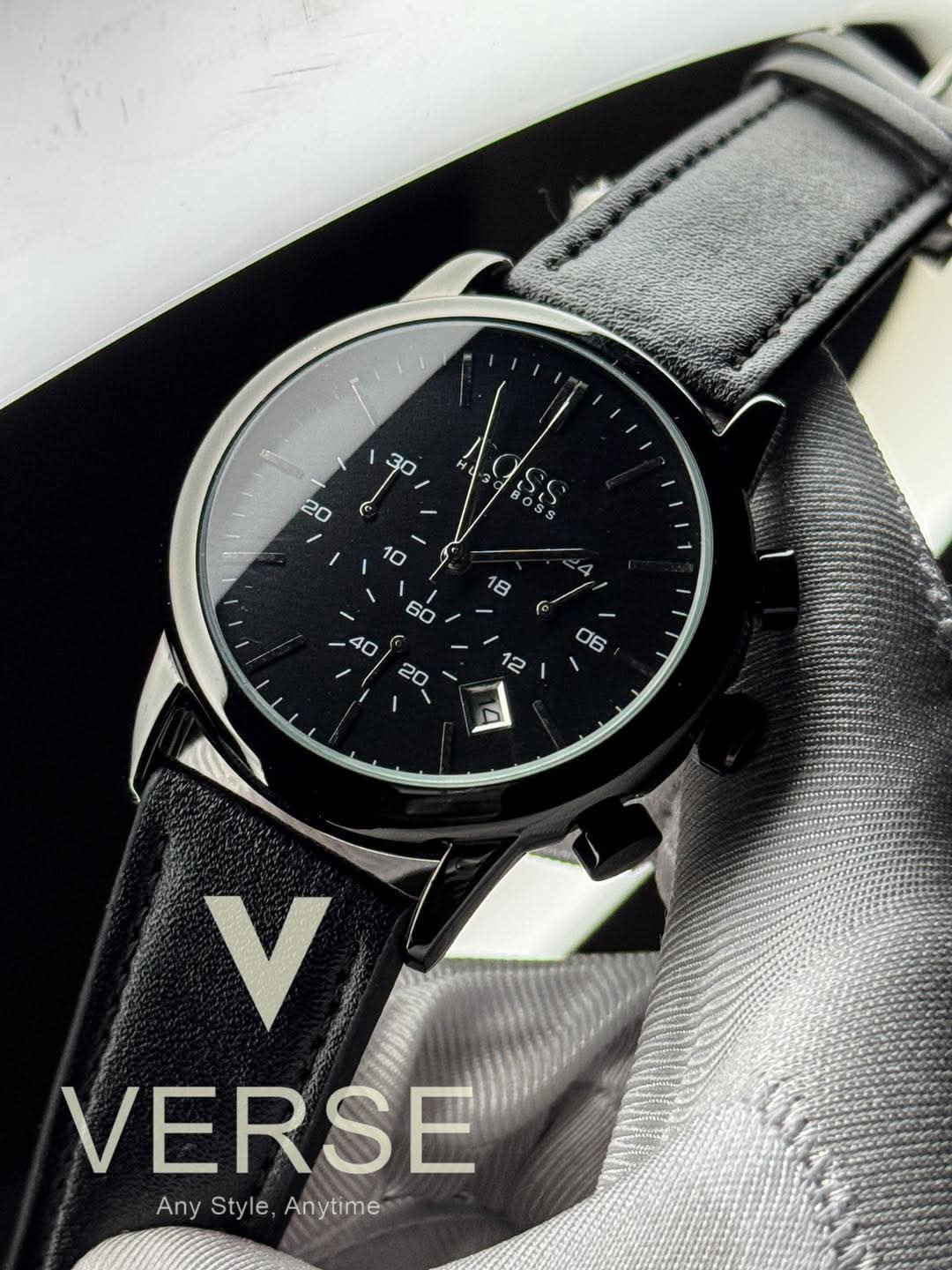 Hugo Boss Trace Chronograph Black Belt Black Dial AA - VERSE - 
