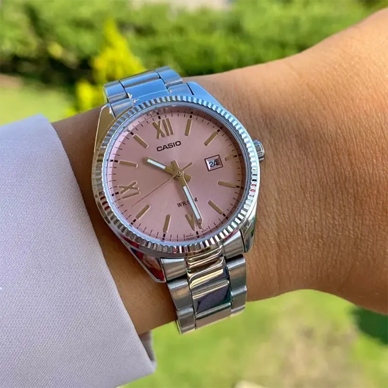 Casio LTP - 1302DD - 4A1VDF Pink Dial Women's Stainless Steel Watch | Casio LTP - 1302DD - 4A1VDF - VERSE - 